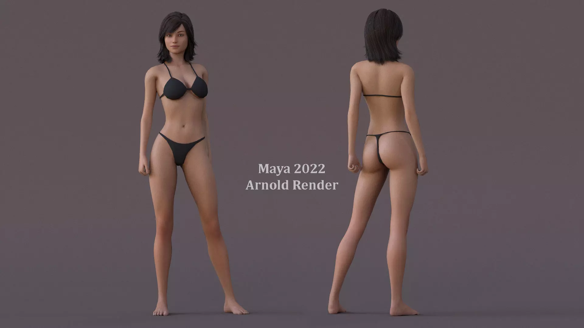 Male Female Base Character rig Low-poly 3D model_16