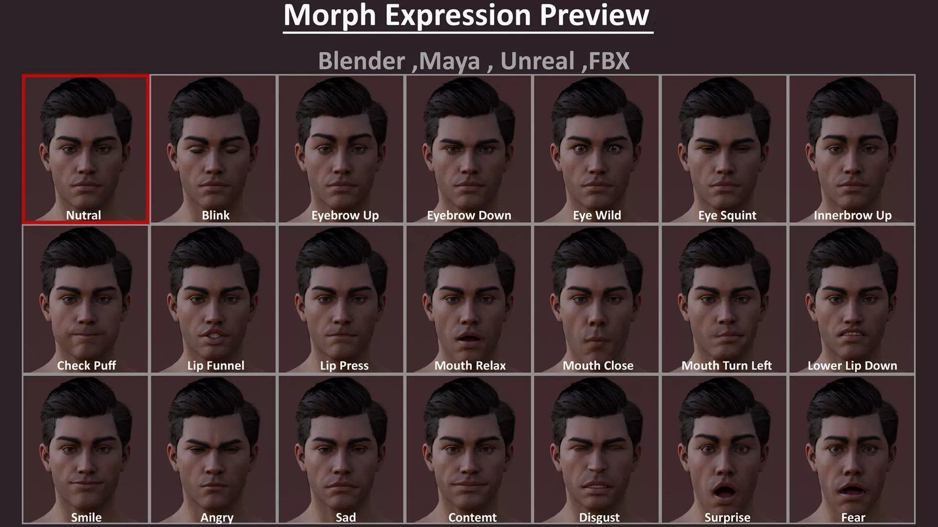 Male Female Base Character rig Low-poly 3D model_26