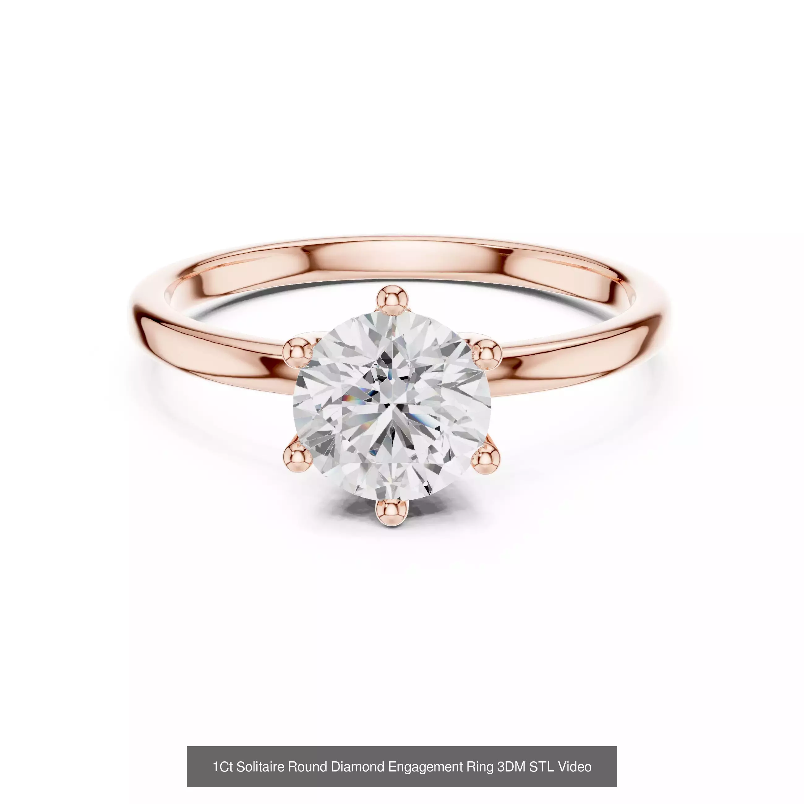 411 Round Cut Diamond Rings 3DM STL FBX OBJ 3 Color Render Video 3D Model Collection_28