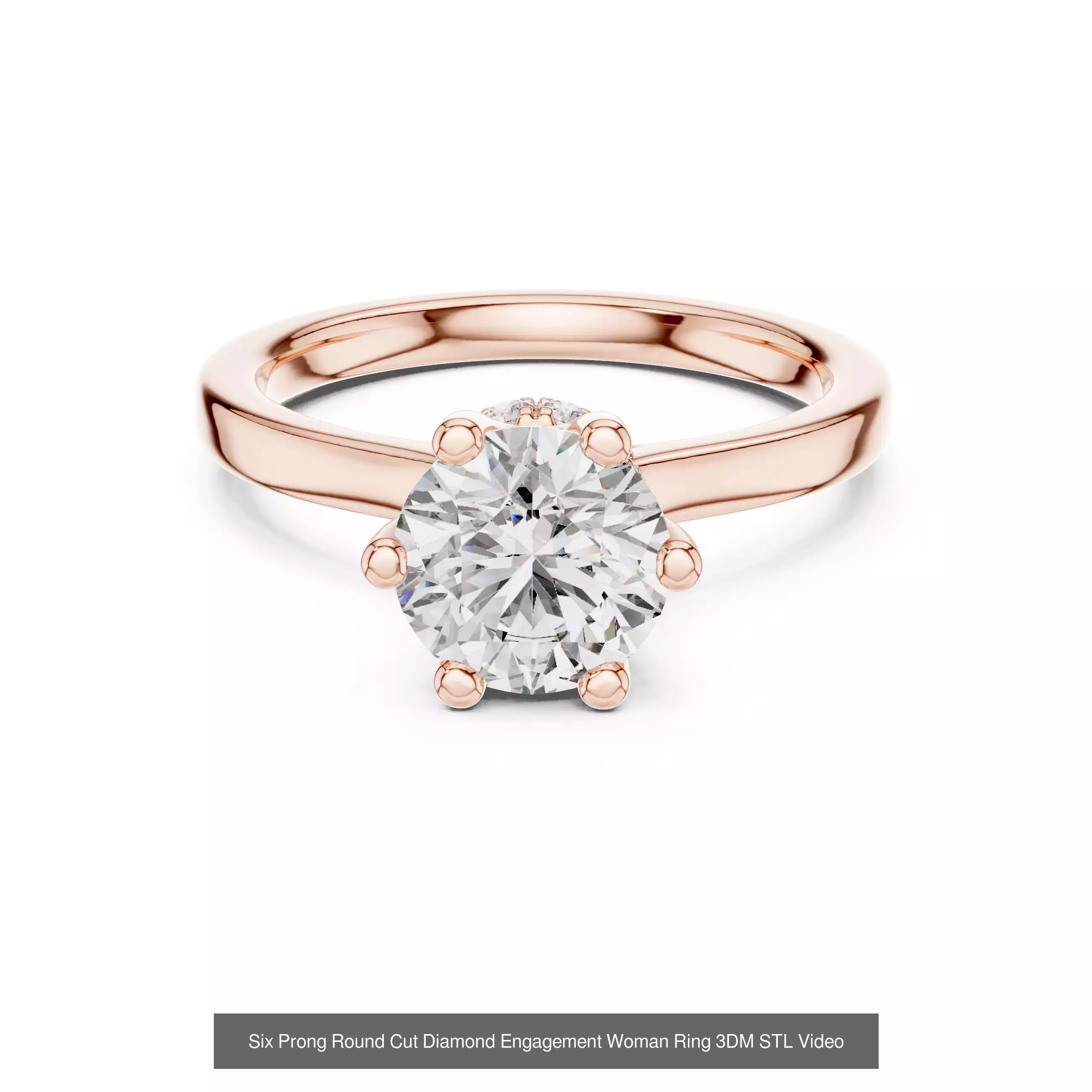 411 Round Cut Diamond Rings 3DM STL FBX OBJ 3 Color Render Video 3D Model Collection_157