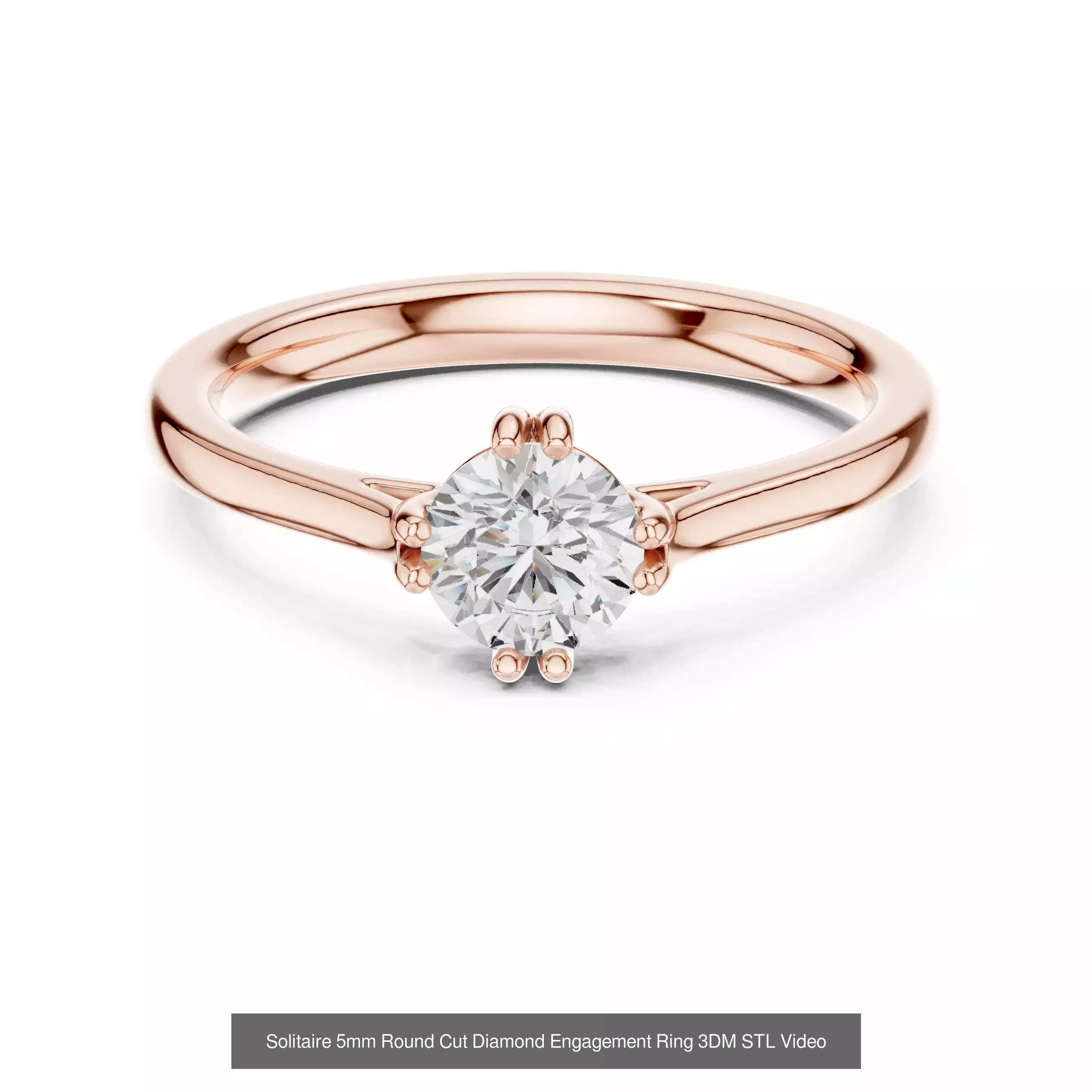 411 Round Cut Diamond Rings 3DM STL FBX OBJ 3 Color Render Video 3D Model Collection_167