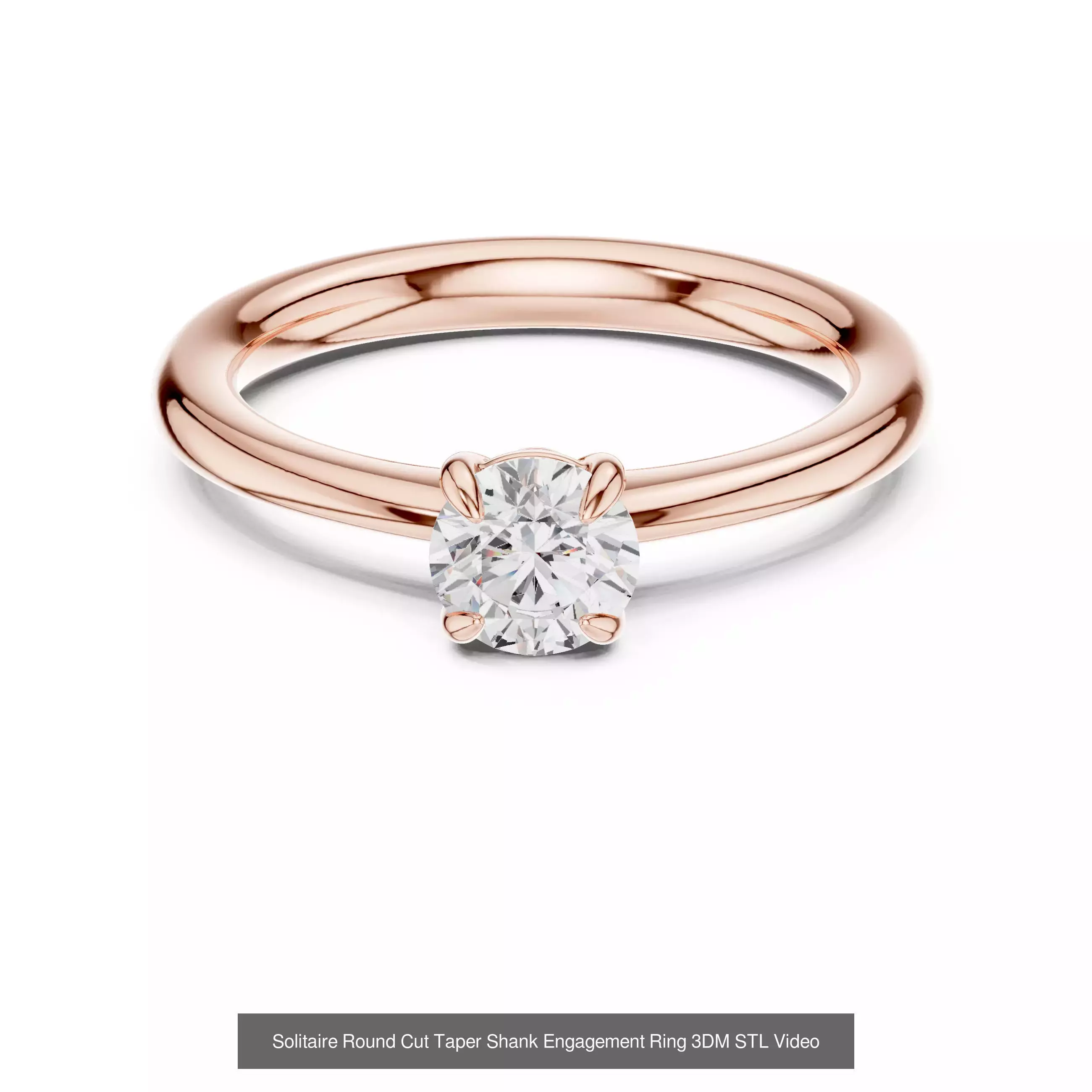 411 Round Cut Diamond Rings 3DM STL FBX OBJ 3 Color Render Video 3D Model Collection_164