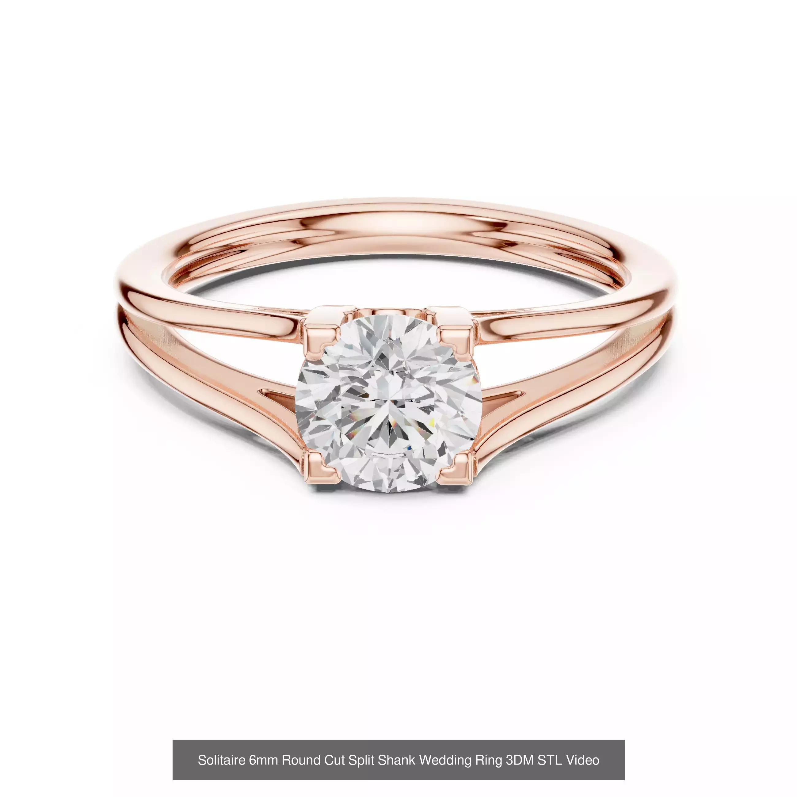 411 Round Cut Diamond Rings 3DM STL FBX OBJ 3 Color Render Video 3D Model Collection_169