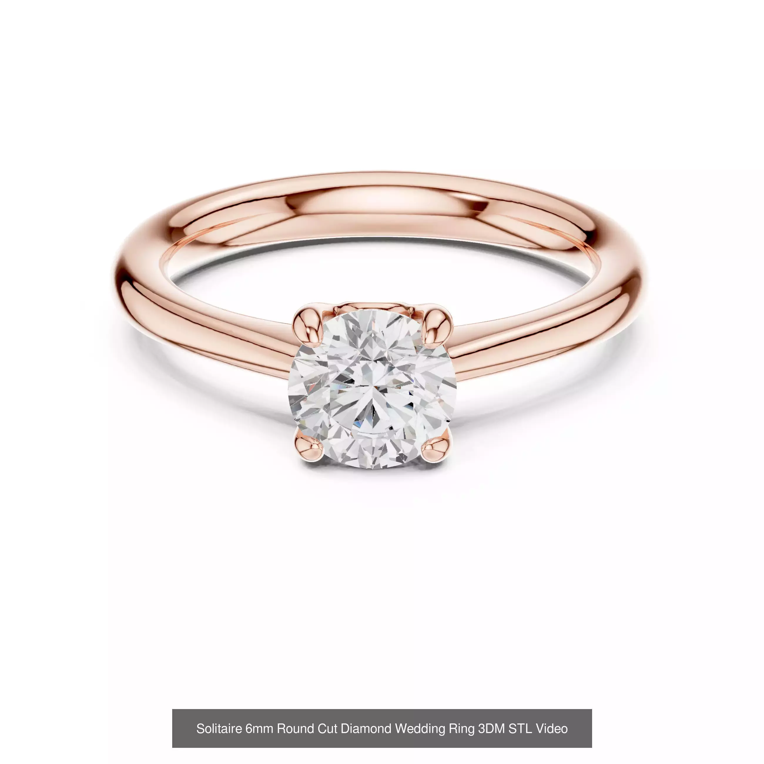 411 Round Cut Diamond Rings 3DM STL FBX OBJ 3 Color Render Video 3D Model Collection_192