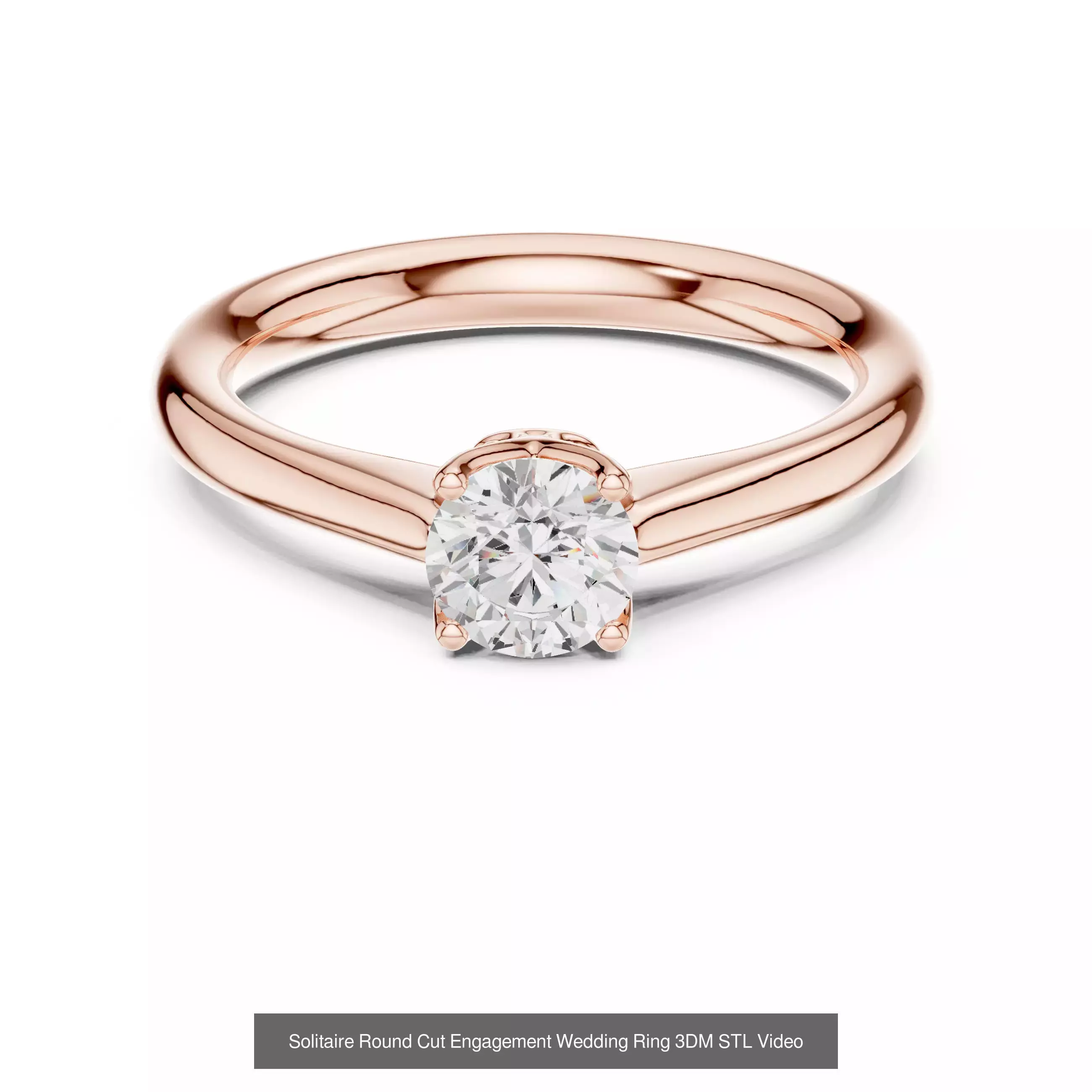 411 Round Cut Diamond Rings 3DM STL FBX OBJ 3 Color Render Video 3D Model Collection_190