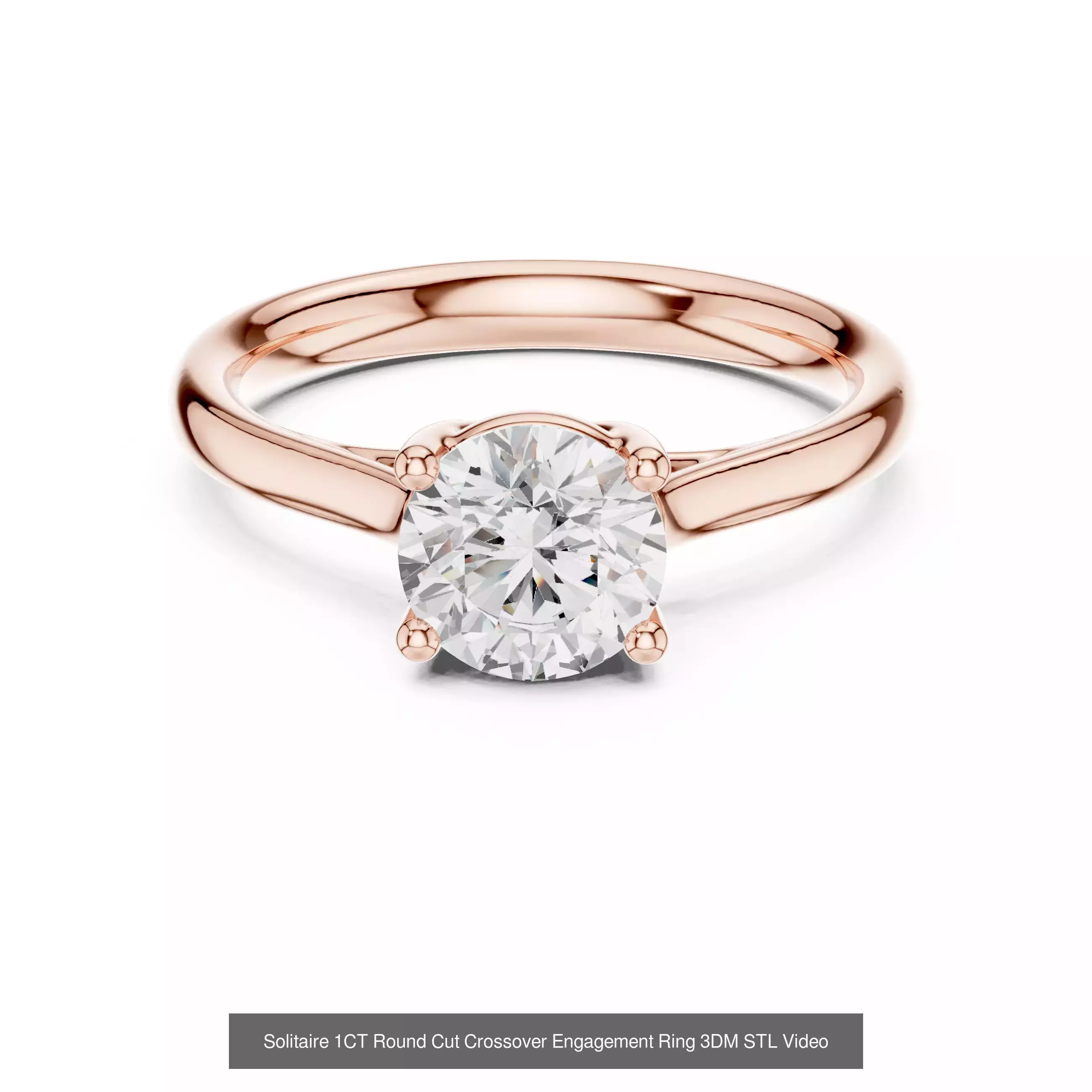 411 Round Cut Diamond Rings 3DM STL FBX OBJ 3 Color Render Video 3D Model Collection_216