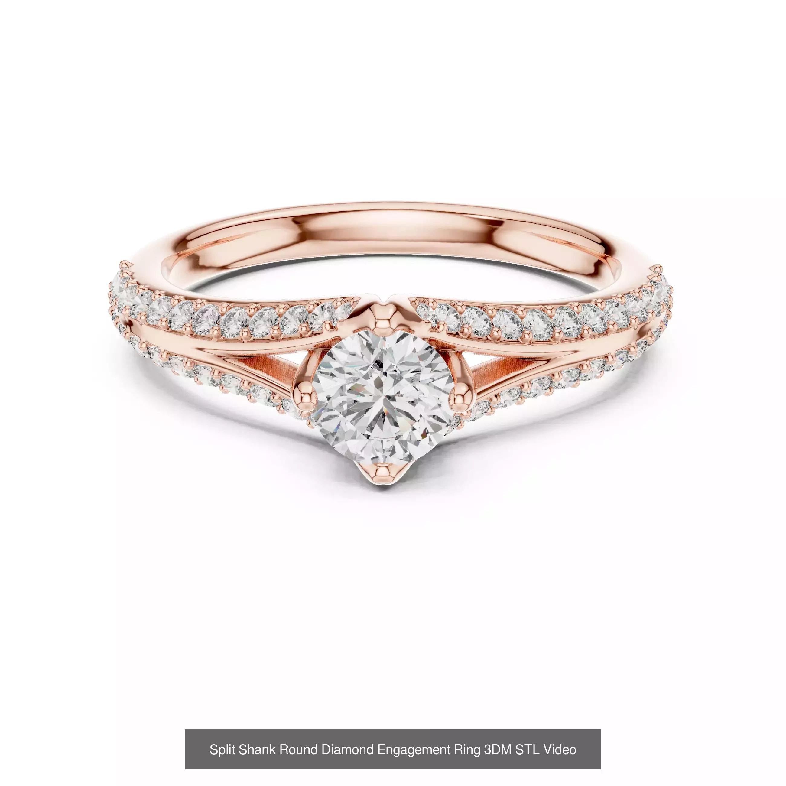 411 Round Cut Diamond Rings 3DM STL FBX OBJ 3 Color Render Video 3D Model Collection_100