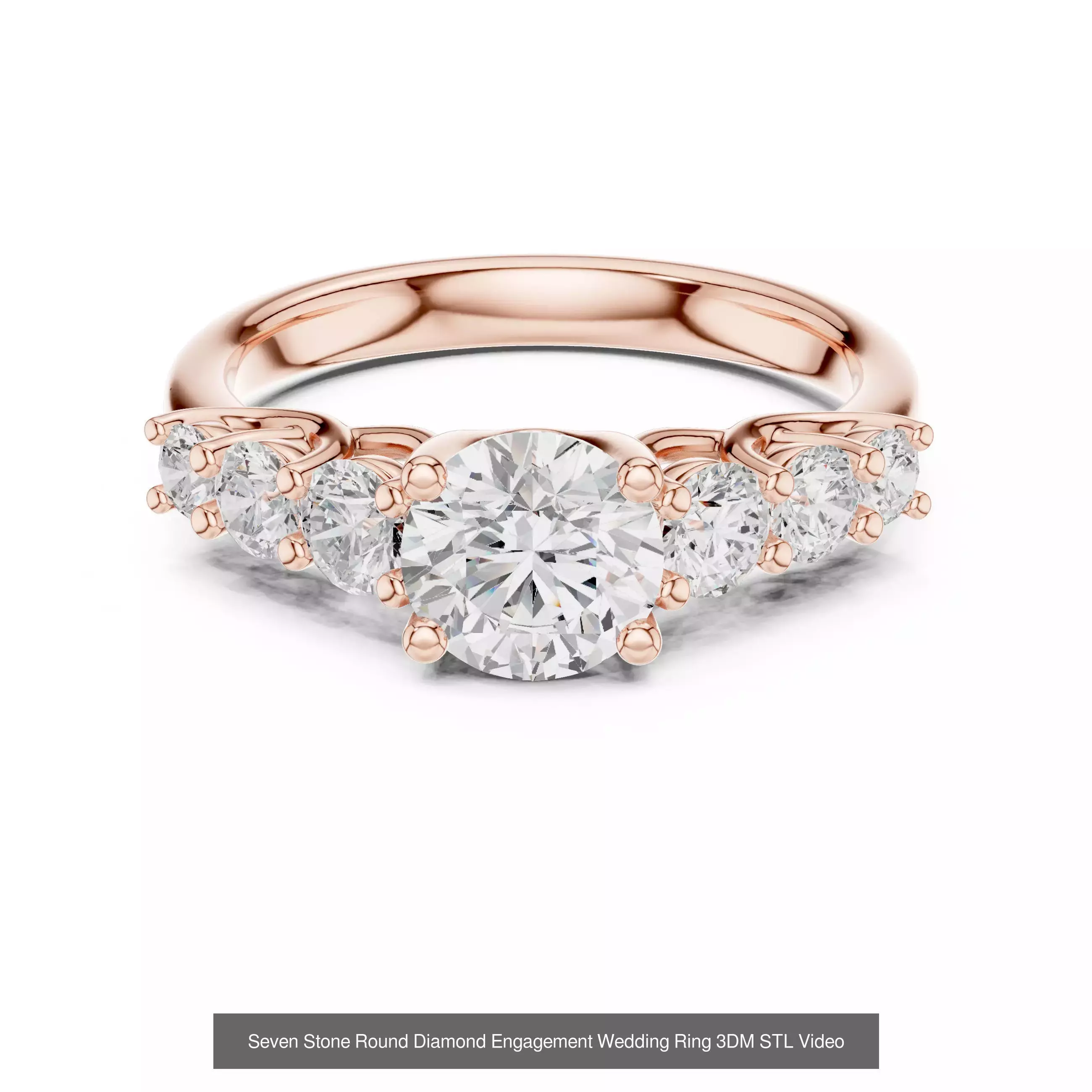 411 Round Cut Diamond Rings 3DM STL FBX OBJ 3 Color Render Video 3D Model Collection_88