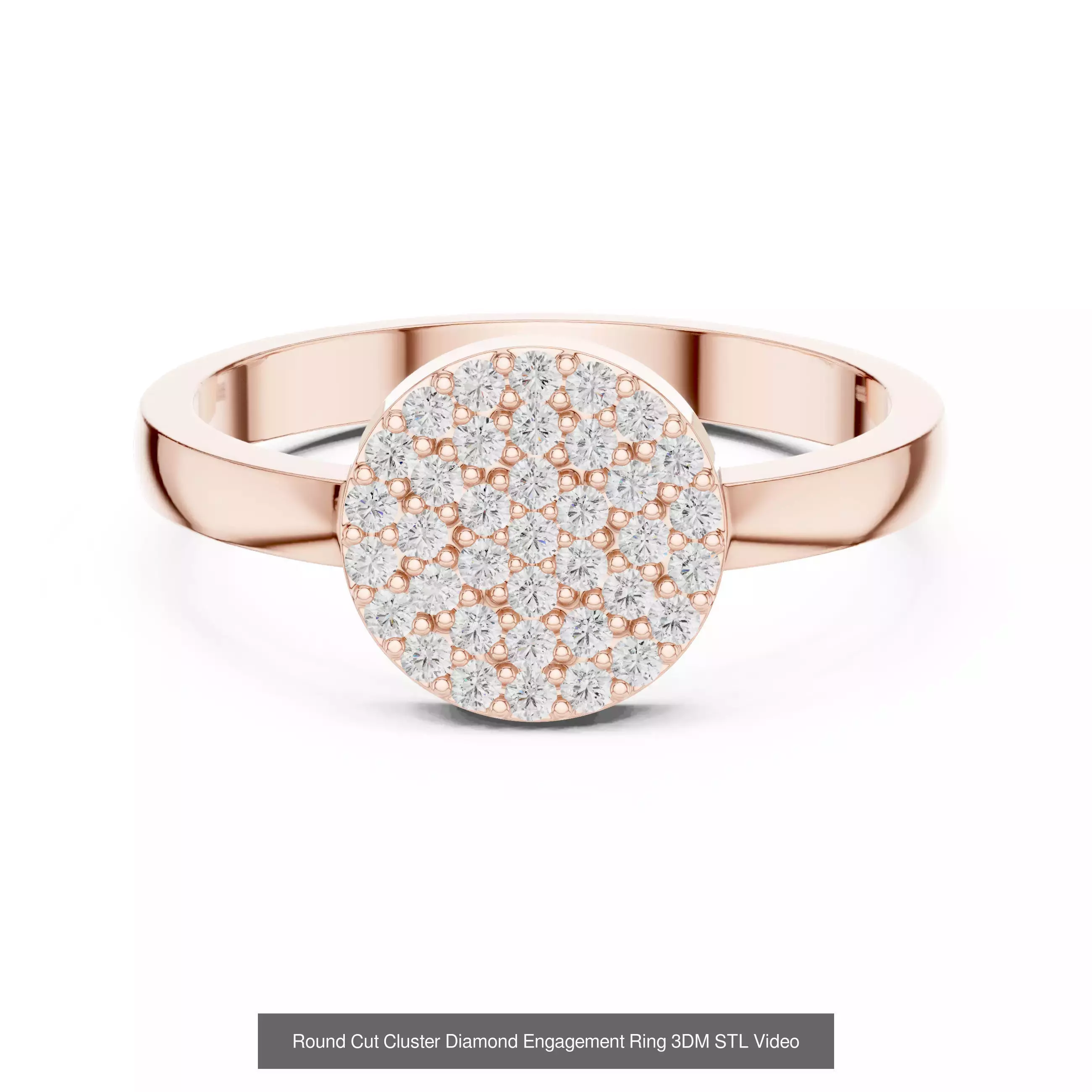 411 Round Cut Diamond Rings 3DM STL FBX OBJ 3 Color Render Video 3D Model Collection_198