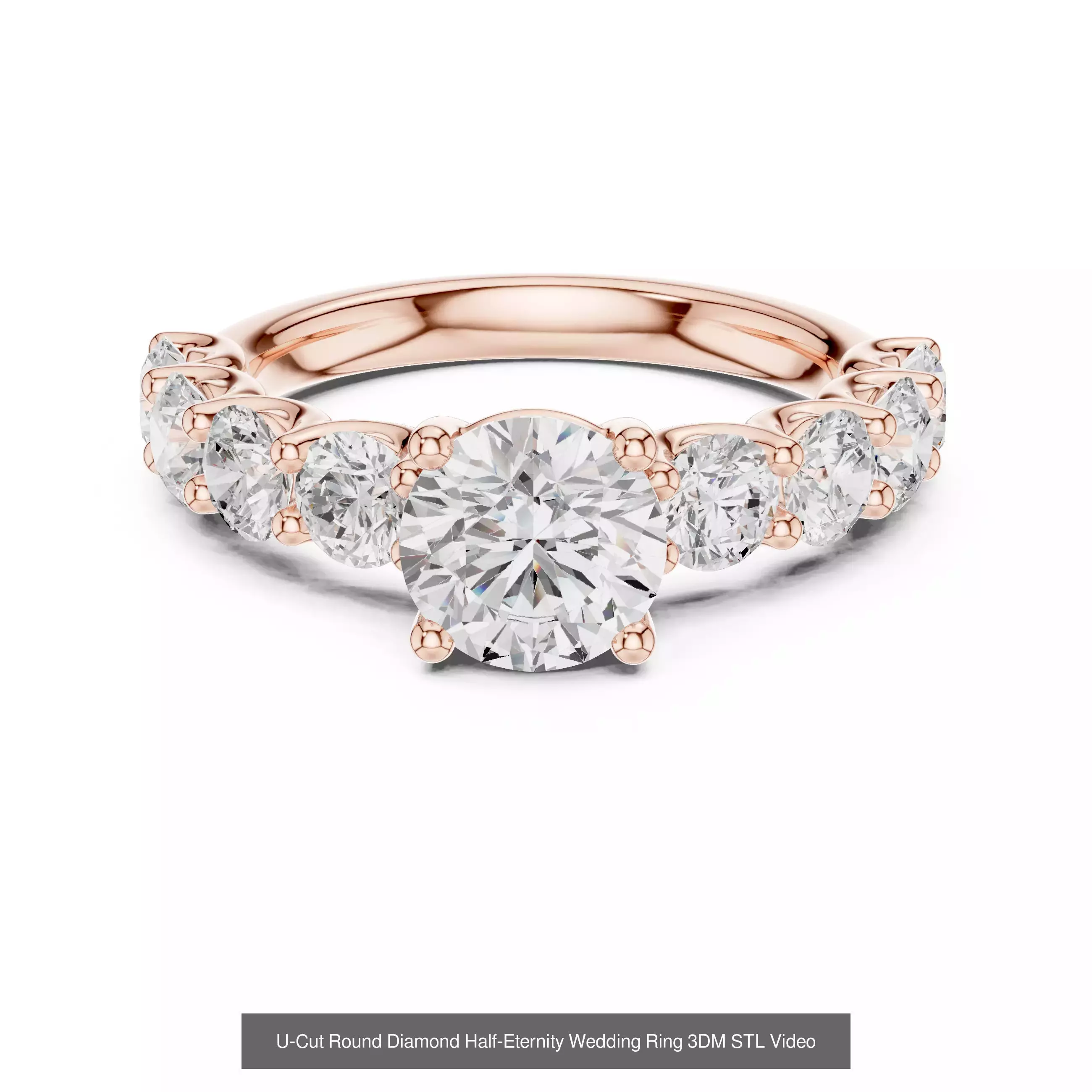 411 Round Cut Diamond Rings 3DM STL FBX OBJ 3 Color Render Video 3D Model Collection_80