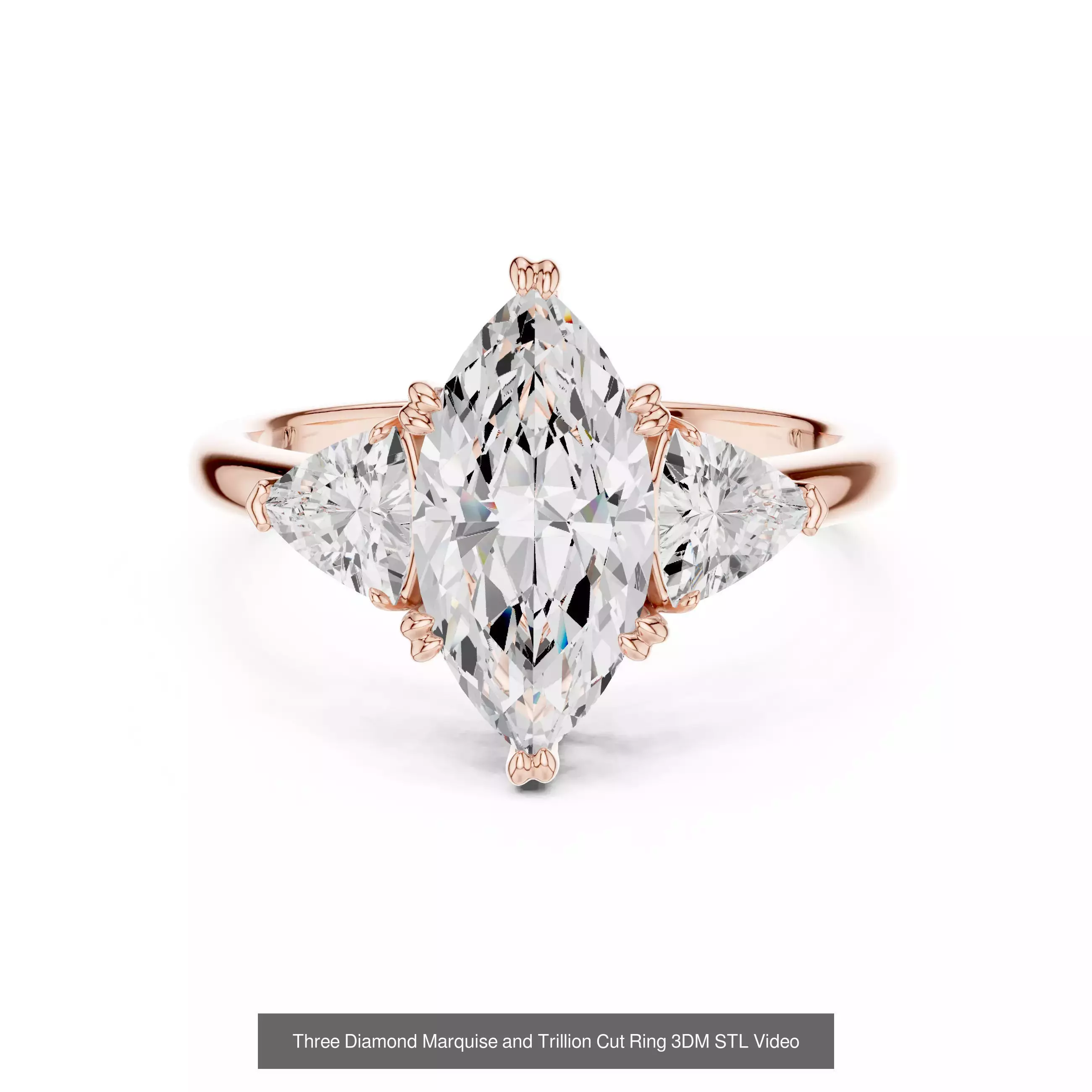 64 Trillion Diamond Ring 3DM STL OBJ FBX 3 Color Render Video 3D Model Collection_54