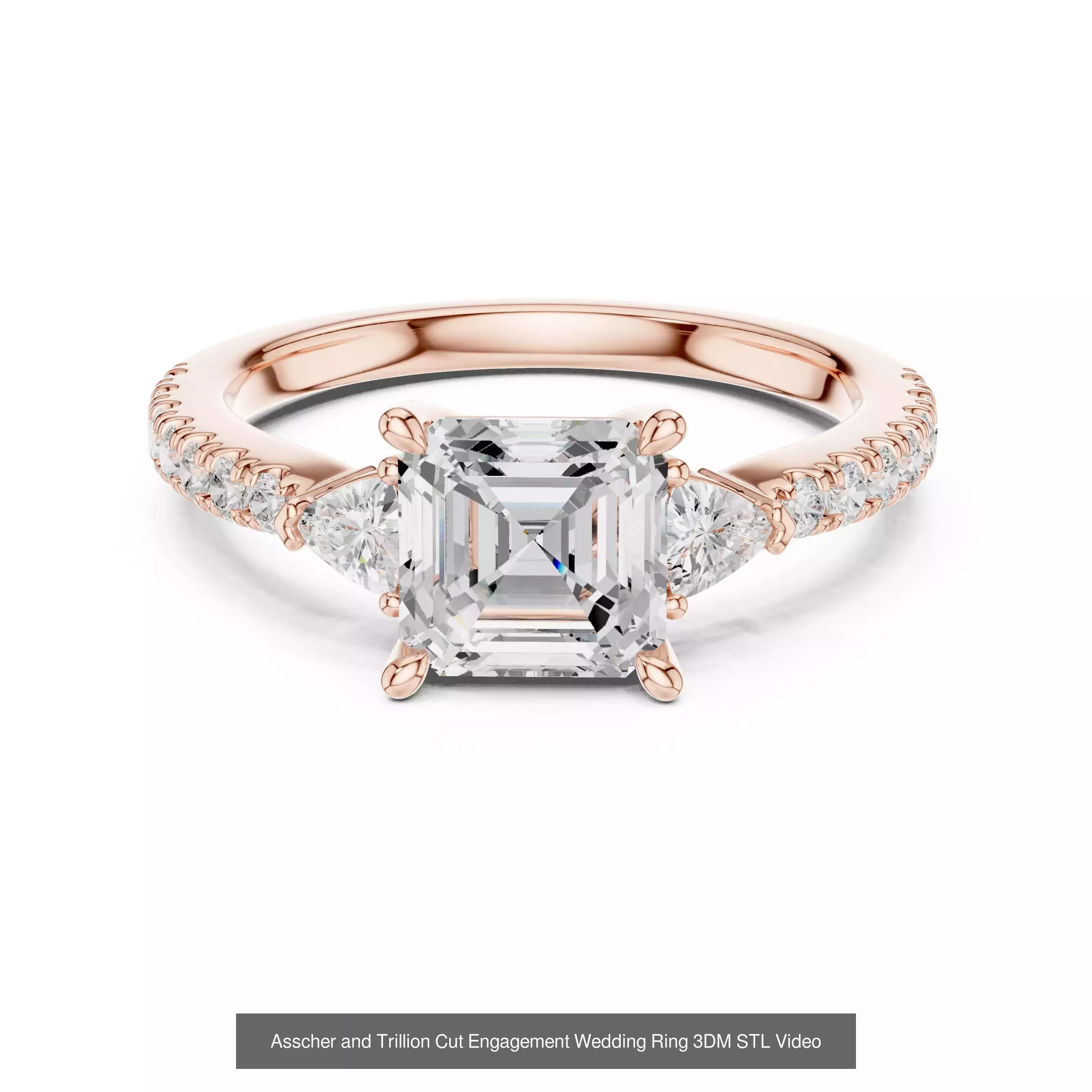 64 Trillion Diamond Ring 3DM STL OBJ FBX 3 Color Render Video 3D Model Collection_34