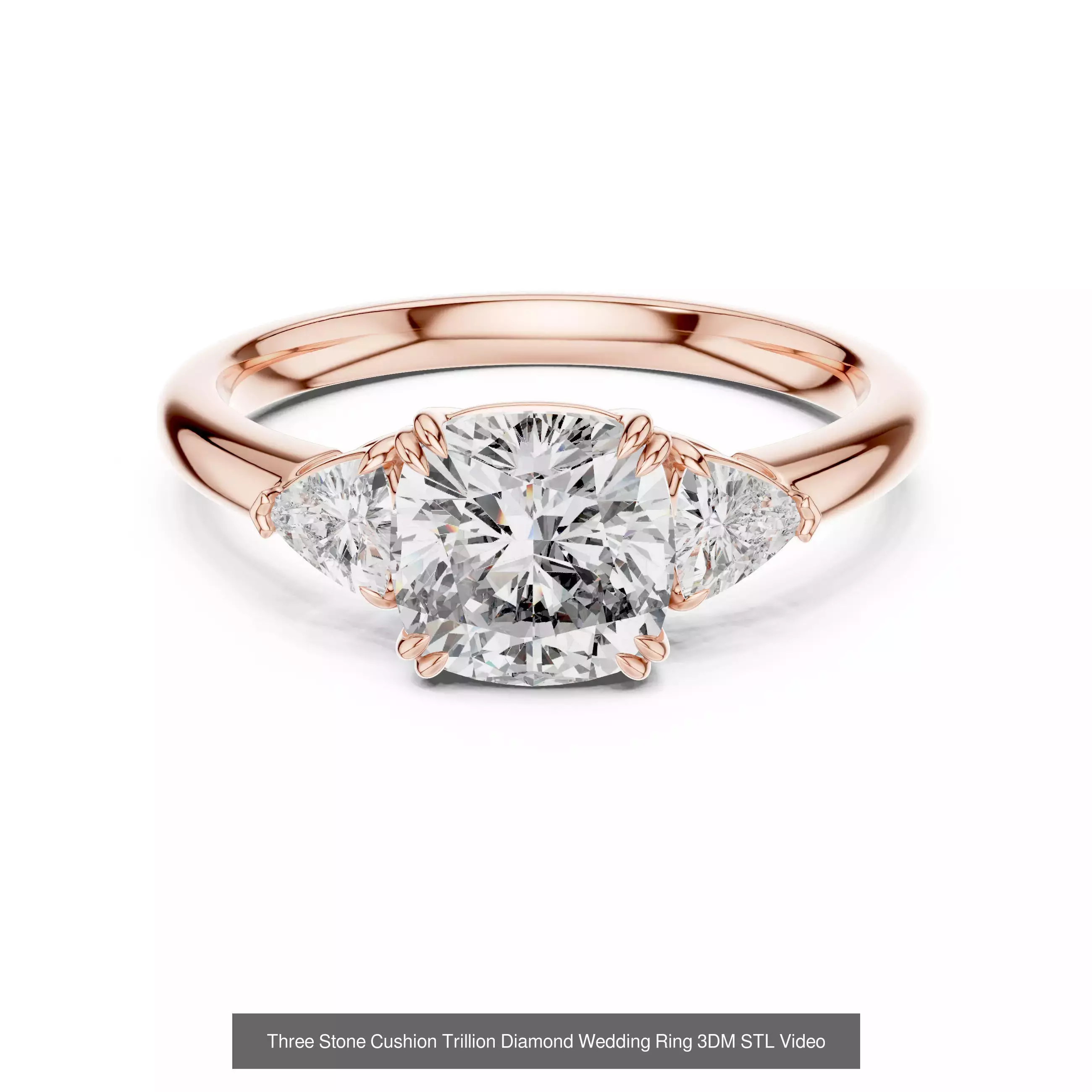 64 Trillion Diamond Ring 3DM STL OBJ FBX 3 Color Render Video 3D Model Collection_68