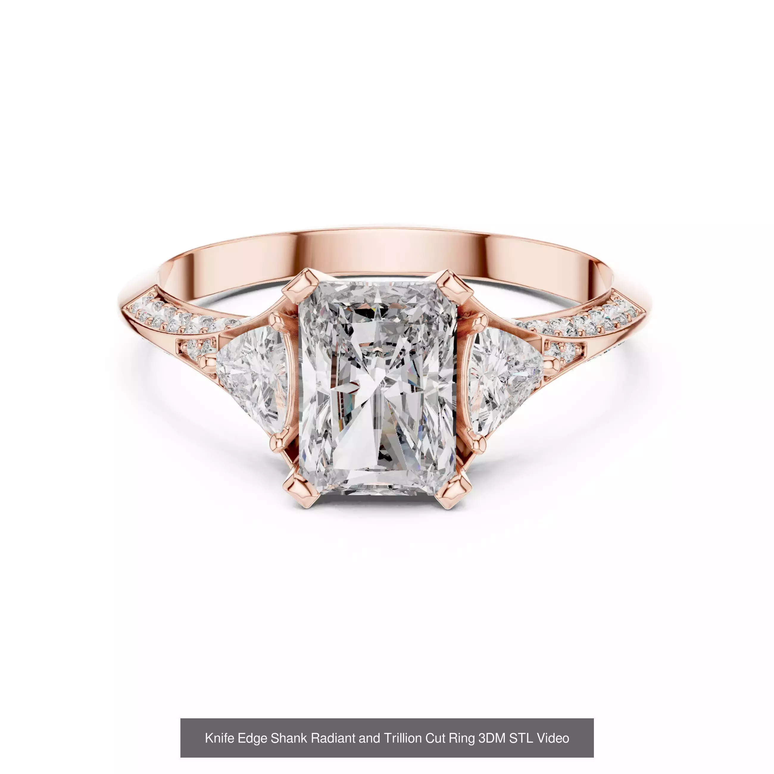 64 Trillion Diamond Ring 3DM STL OBJ FBX 3 Color Render Video 3D Model Collection_29