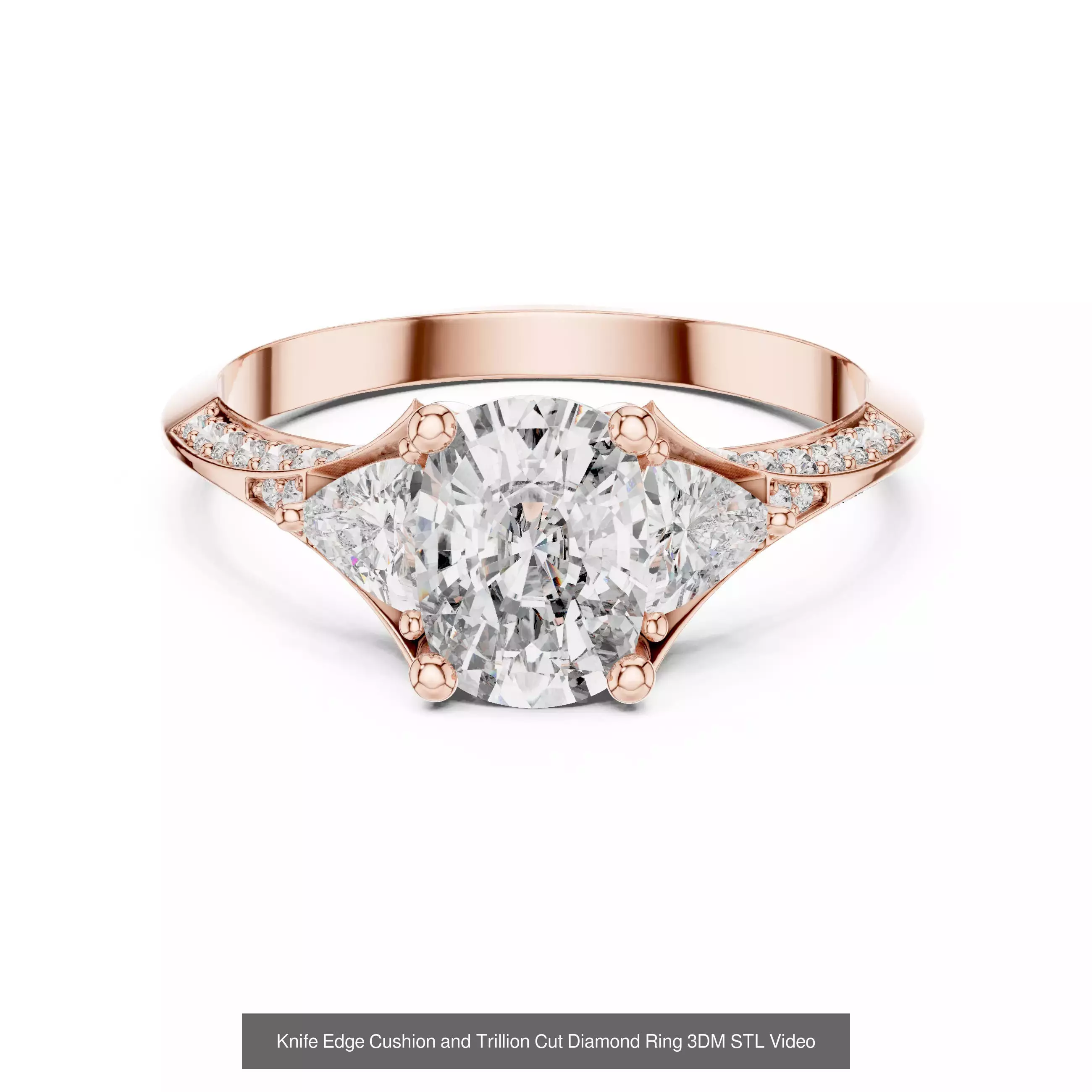 64 Trillion Diamond Ring 3DM STL OBJ FBX 3 Color Render Video 3D Model Collection_28