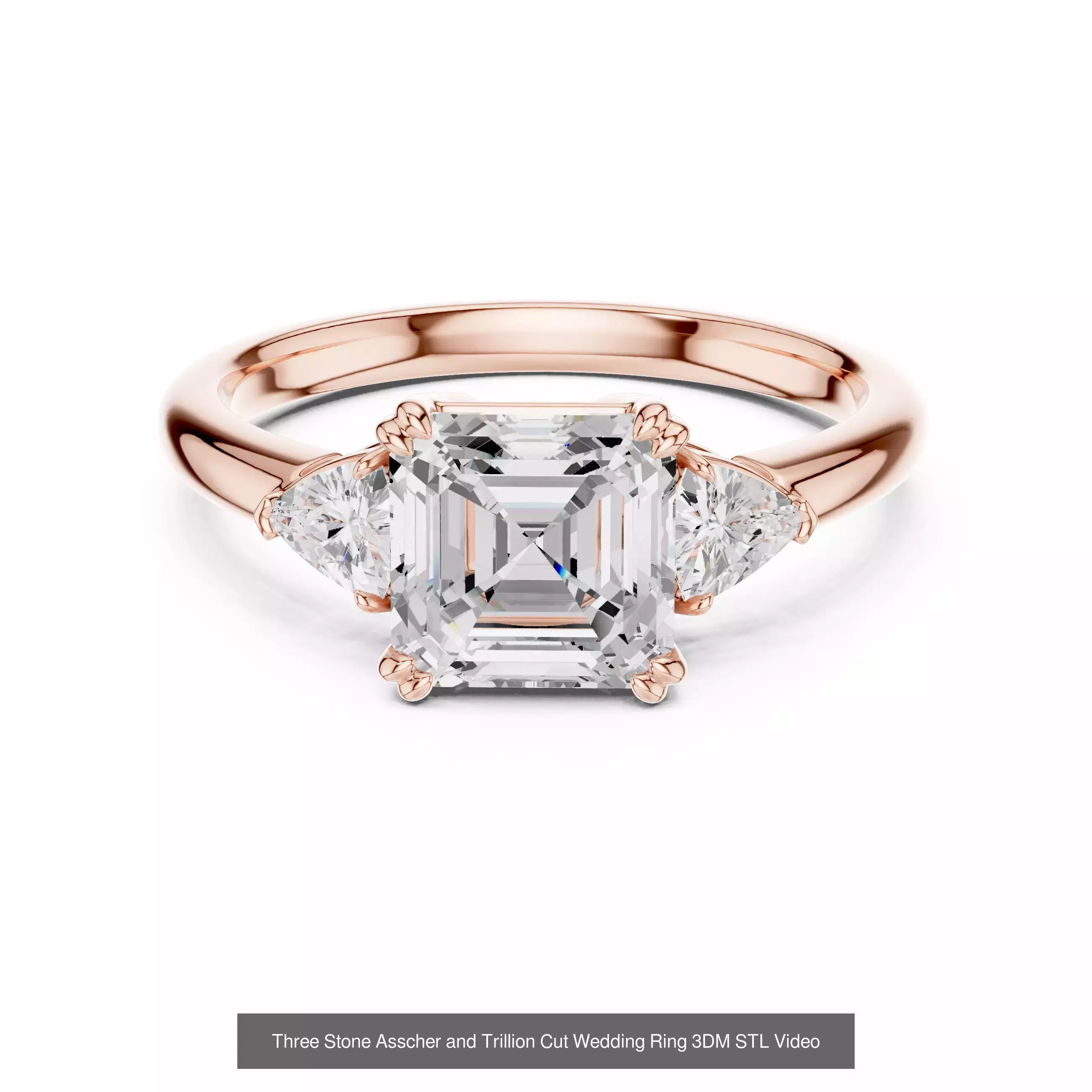 64 Trillion Diamond Ring 3DM STL OBJ FBX 3 Color Render Video 3D Model Collection_43