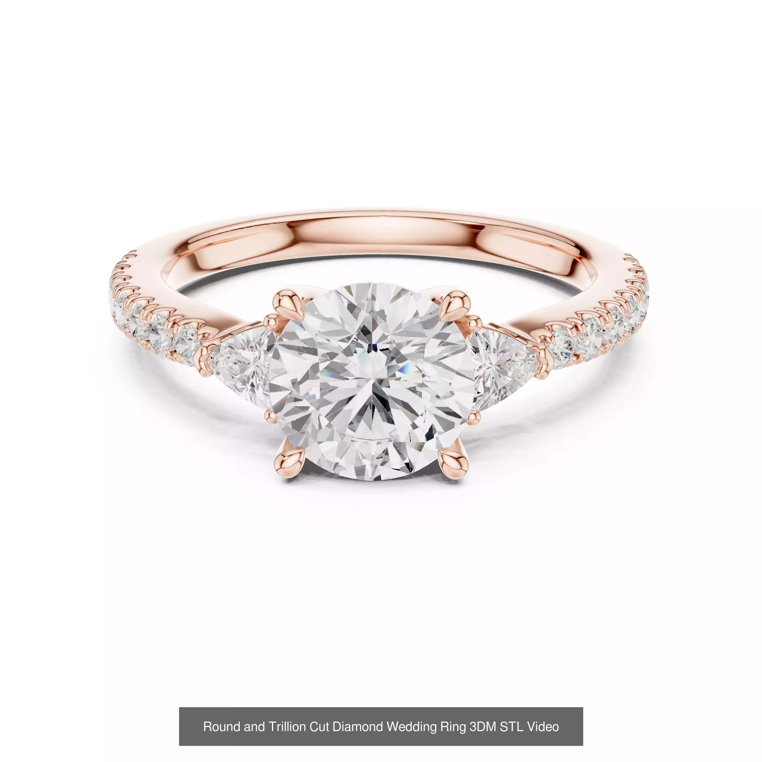 64 Trillion Diamond Ring 3DM STL OBJ FBX 3 Color Render Video 3D Model Collection_42