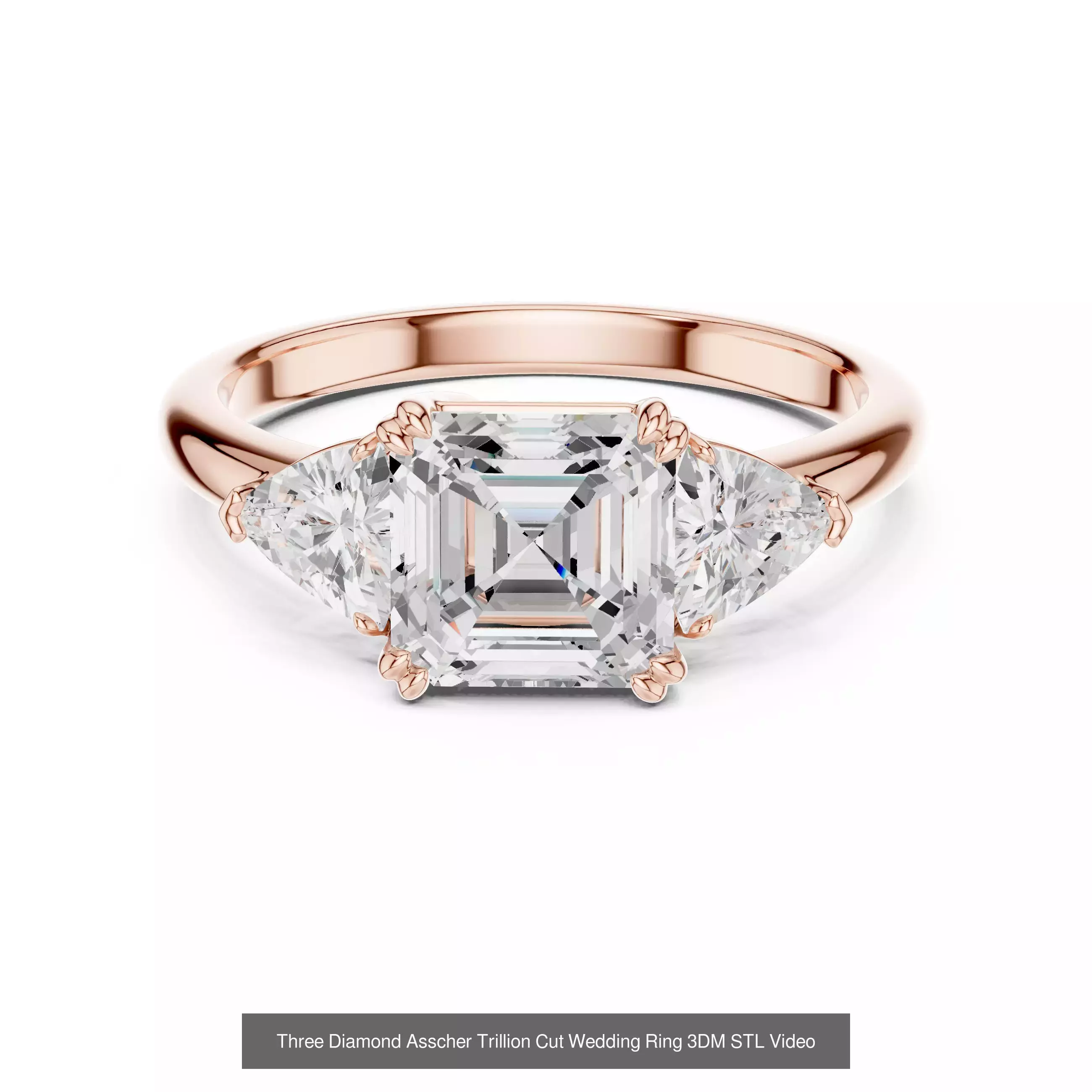 64 Trillion Diamond Ring 3DM STL OBJ FBX 3 Color Render Video 3D Model Collection_51