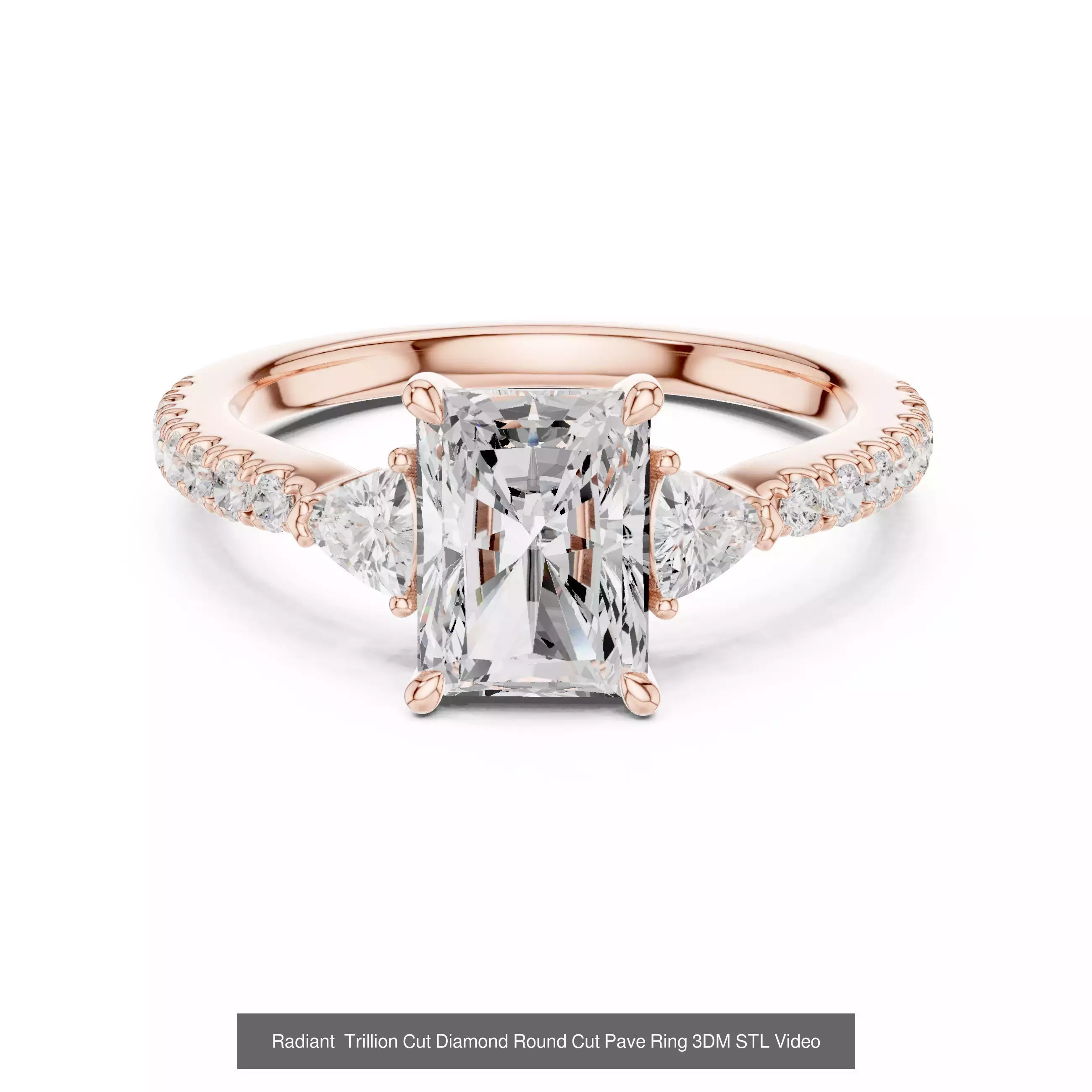 64 Trillion Diamond Ring 3DM STL OBJ FBX 3 Color Render Video 3D Model Collection_66