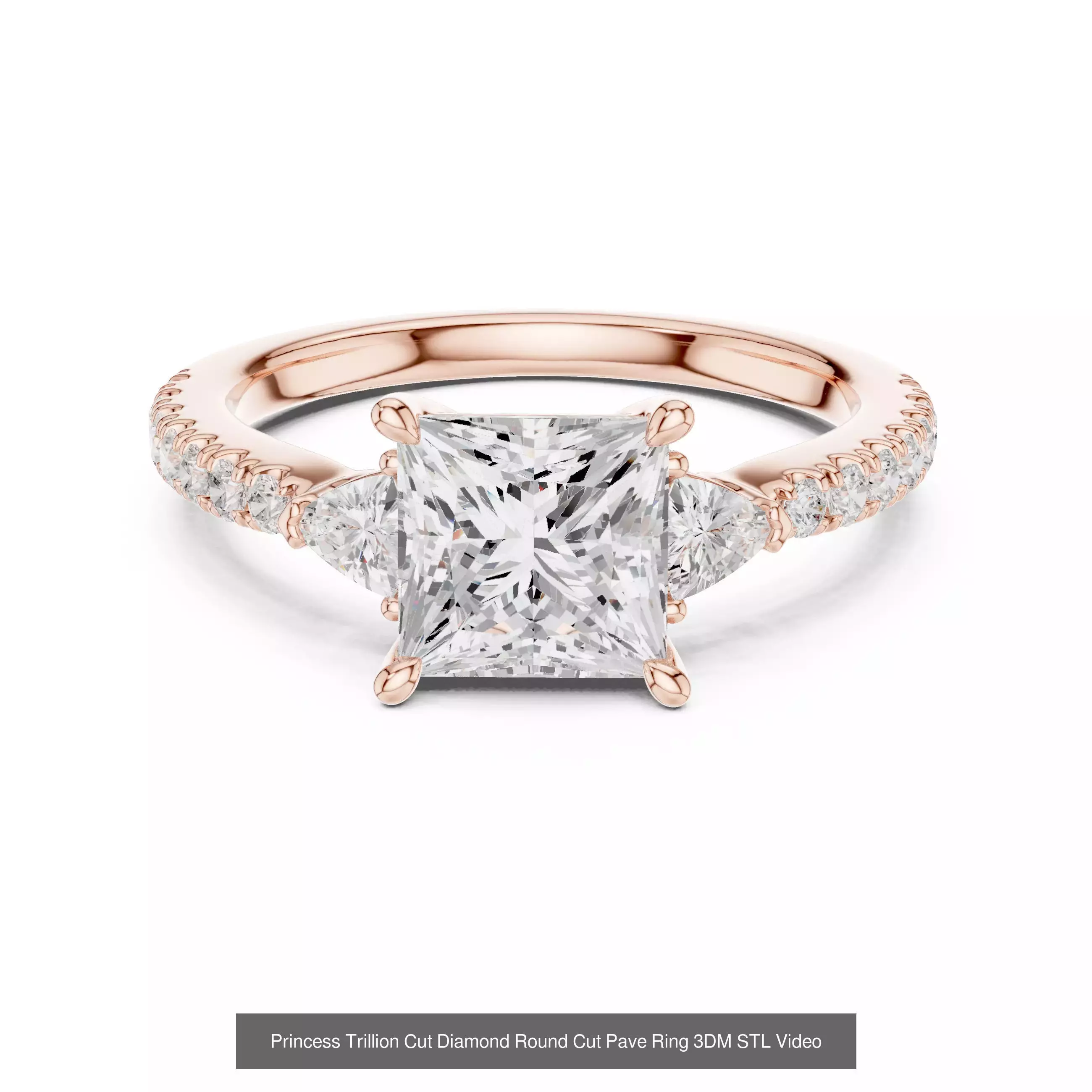 64 Trillion Diamond Ring 3DM STL OBJ FBX 3 Color Render Video 3D Model Collection_65