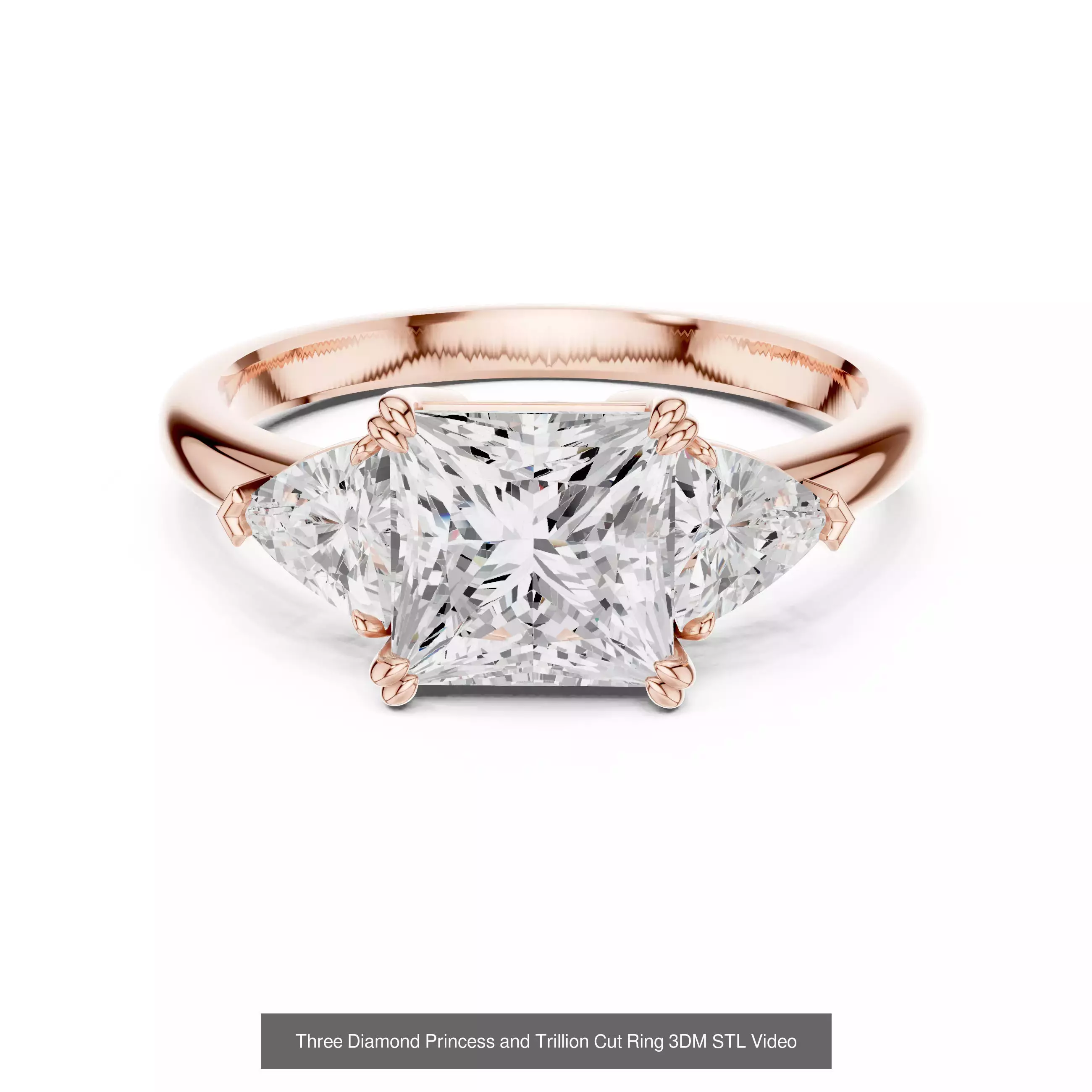 64 Trillion Diamond Ring 3DM STL OBJ FBX 3 Color Render Video 3D Model Collection_57