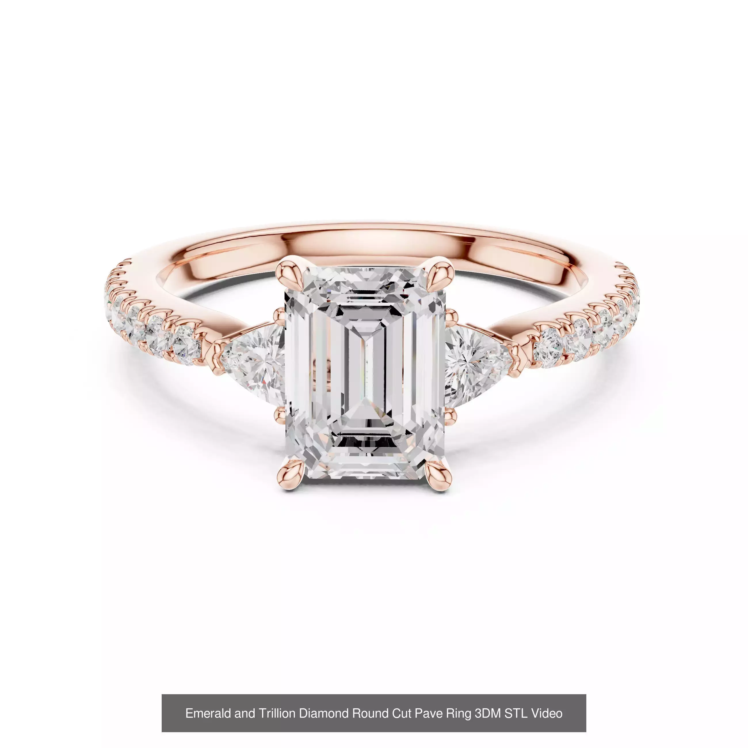 64 Trillion Diamond Ring 3DM STL OBJ FBX 3 Color Render Video 3D Model Collection_61