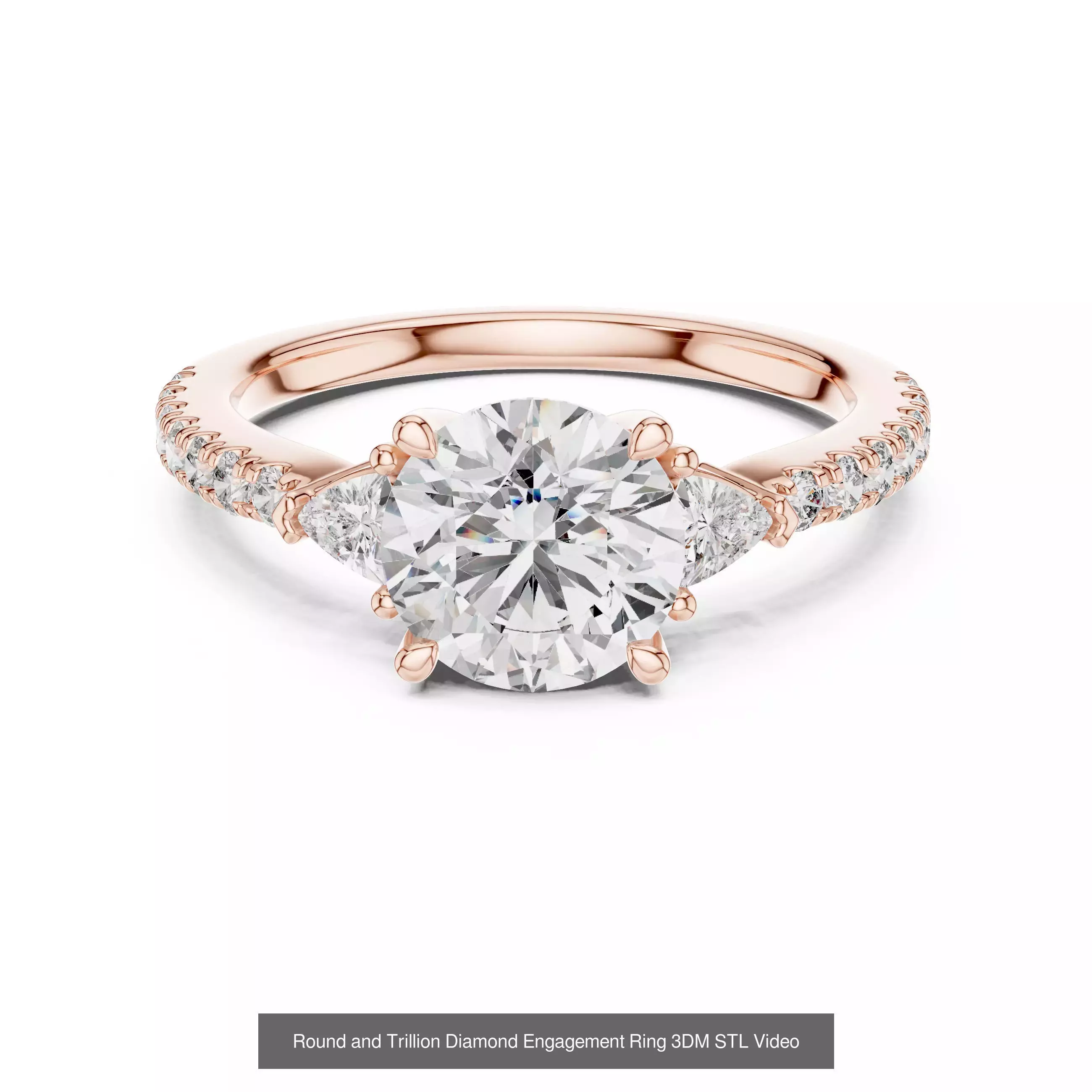 64 Trillion Diamond Ring 3DM STL OBJ FBX 3 Color Render Video 3D Model Collection_69