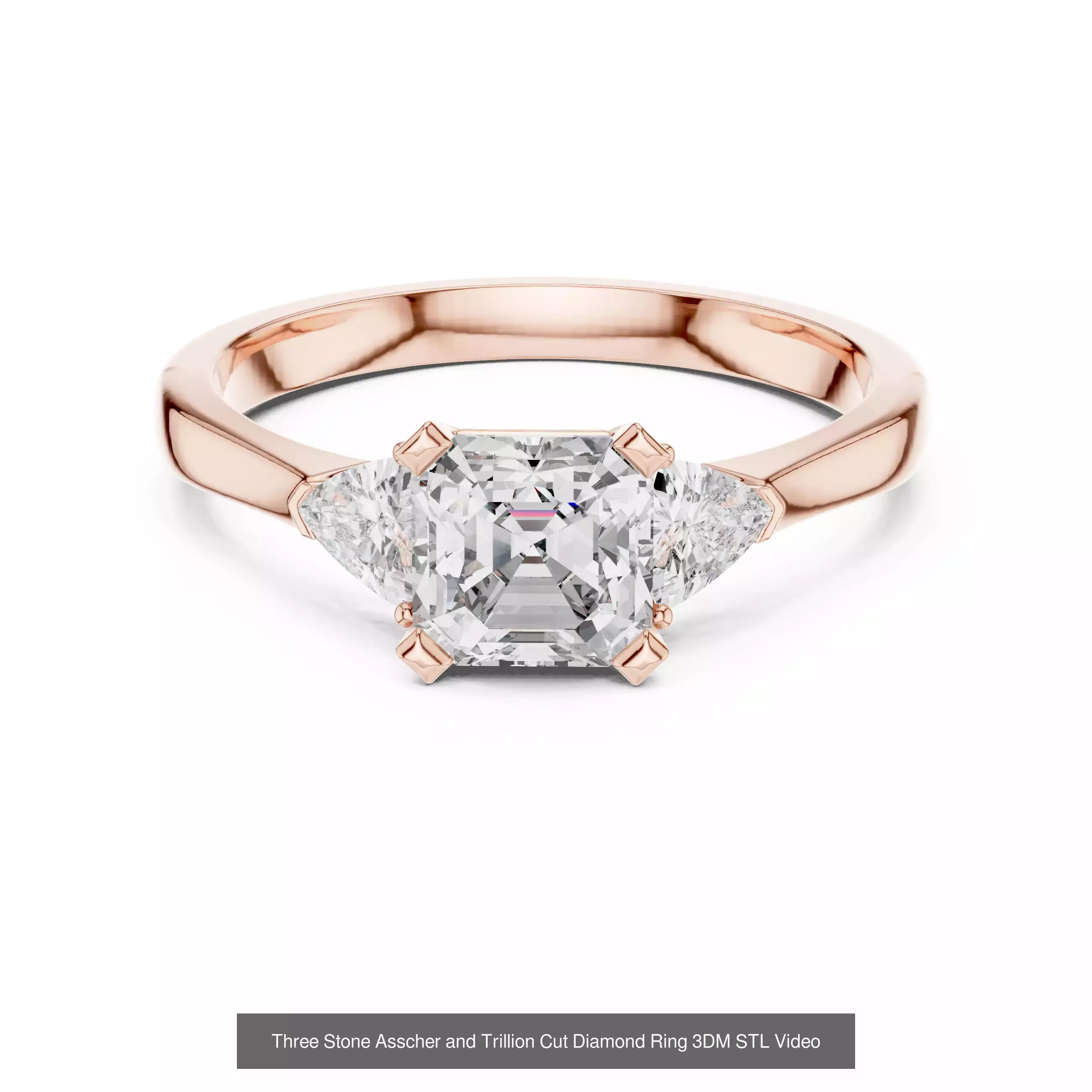 64 Trillion Diamond Ring 3DM STL OBJ FBX 3 Color Render Video 3D Model Collection_18