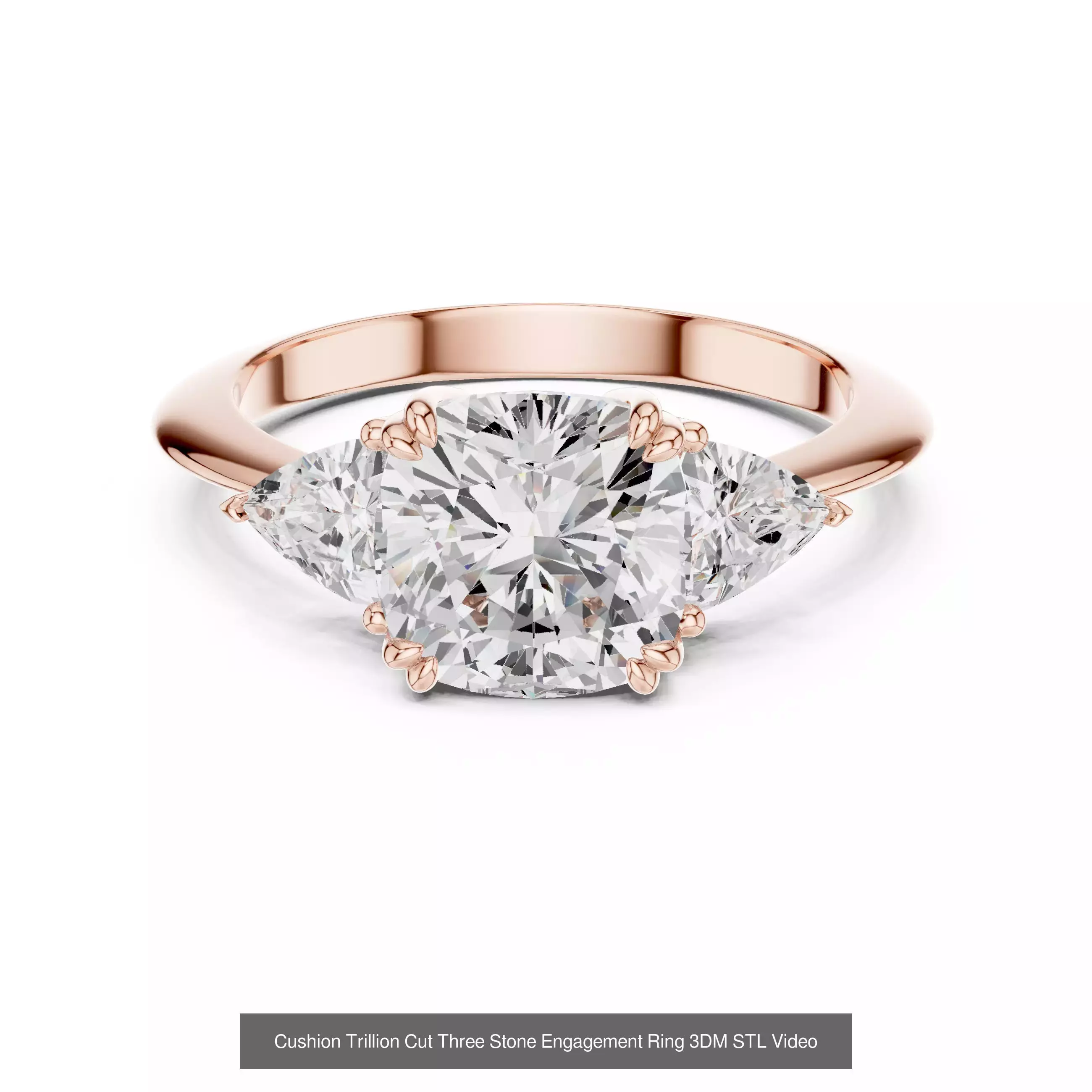 64 Trillion Diamond Ring 3DM STL OBJ FBX 3 Color Render Video 3D Model Collection_10