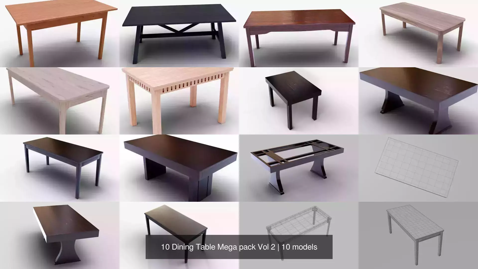 10 Dining Table Mega pack Vol 2 3D Model Collection_1