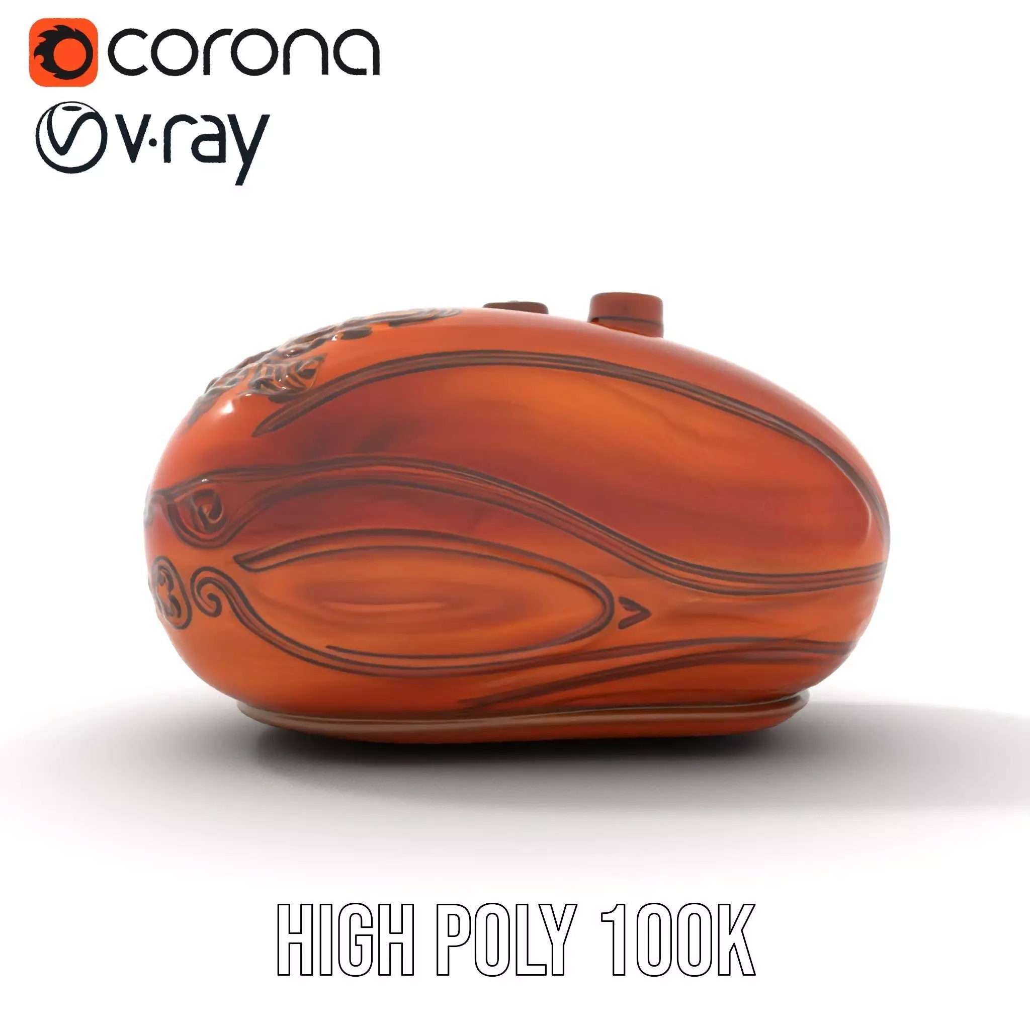 Carved Wooden Capsule model pack Low-poly 3D model_26