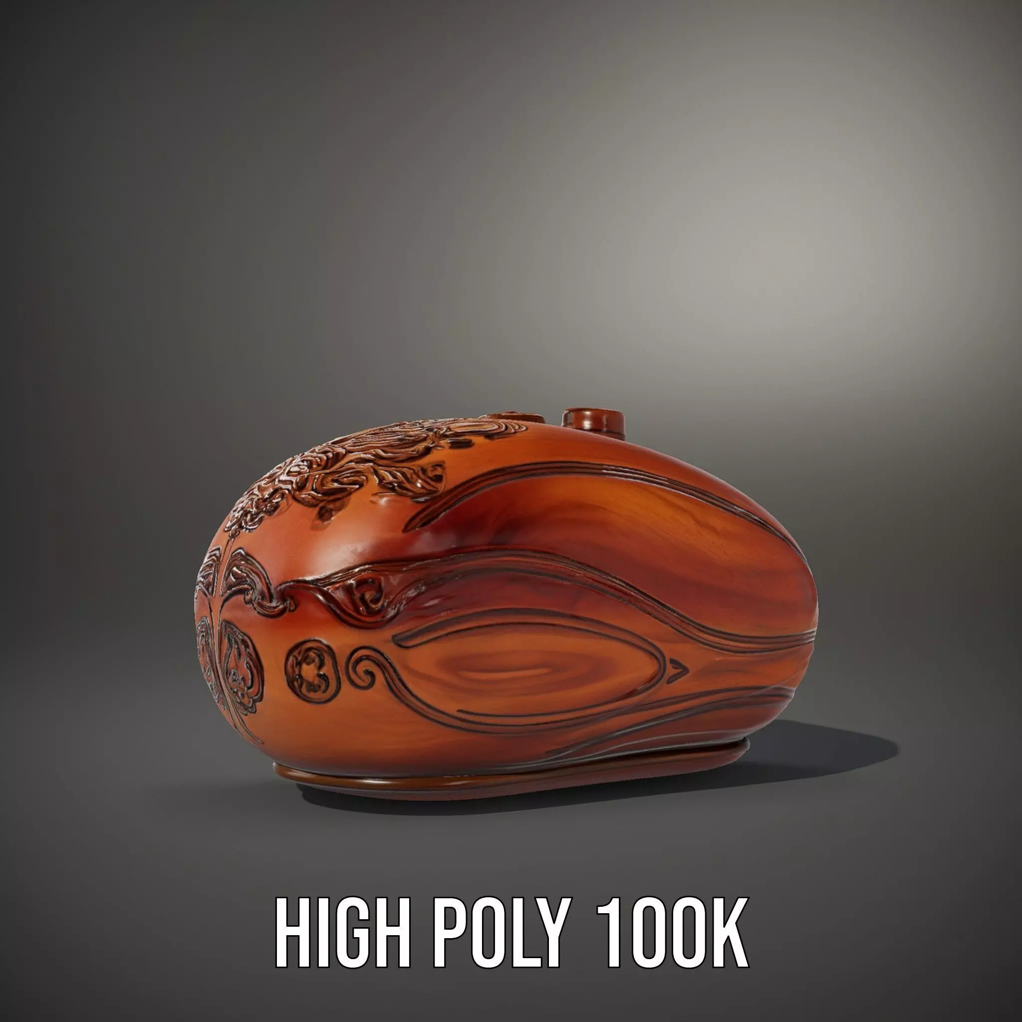 Carved Wooden Capsule model pack Low-poly 3D model_10