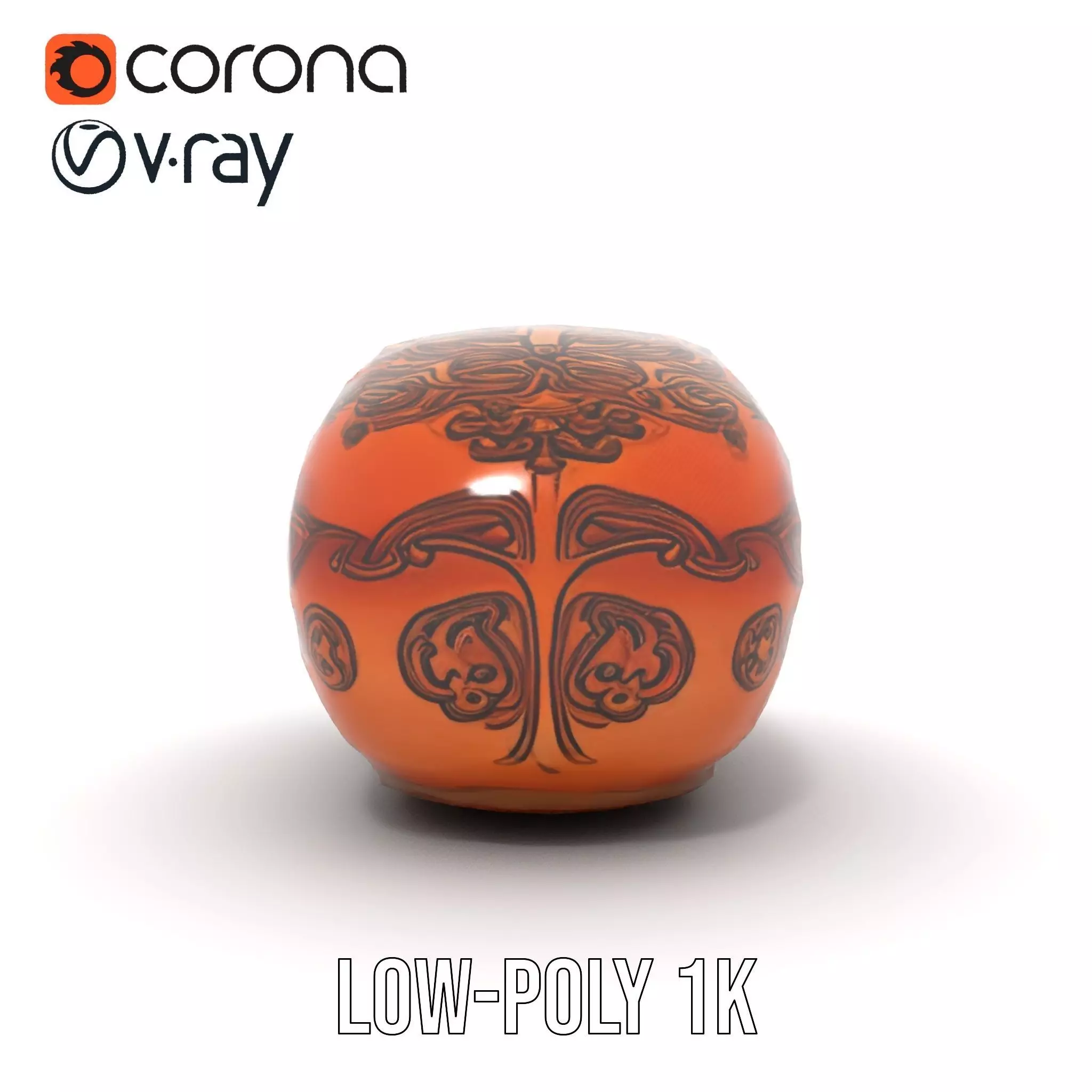 Carved Wooden Capsule model pack Low-poly 3D model_12