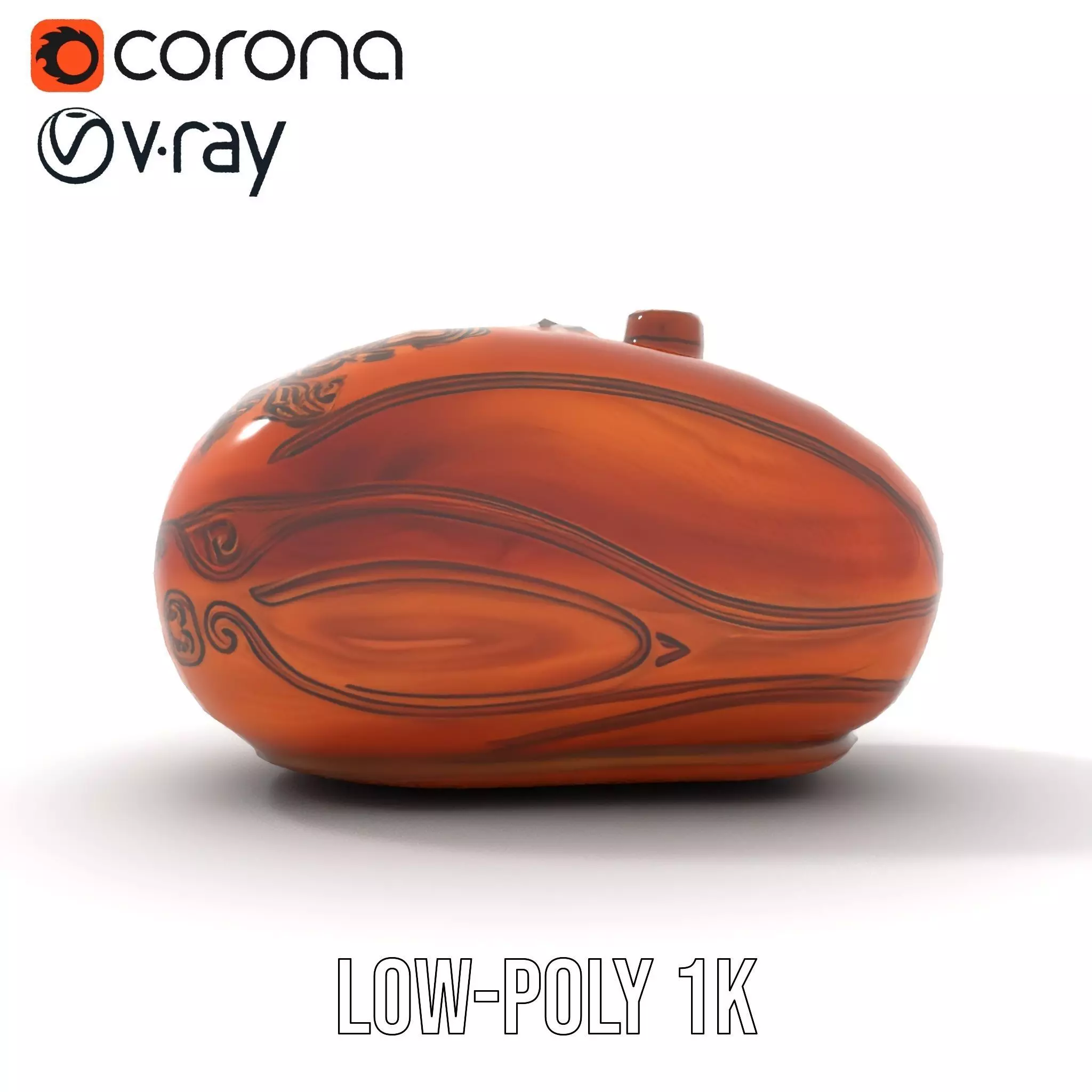 Carved Wooden Capsule model pack Low-poly 3D model_7