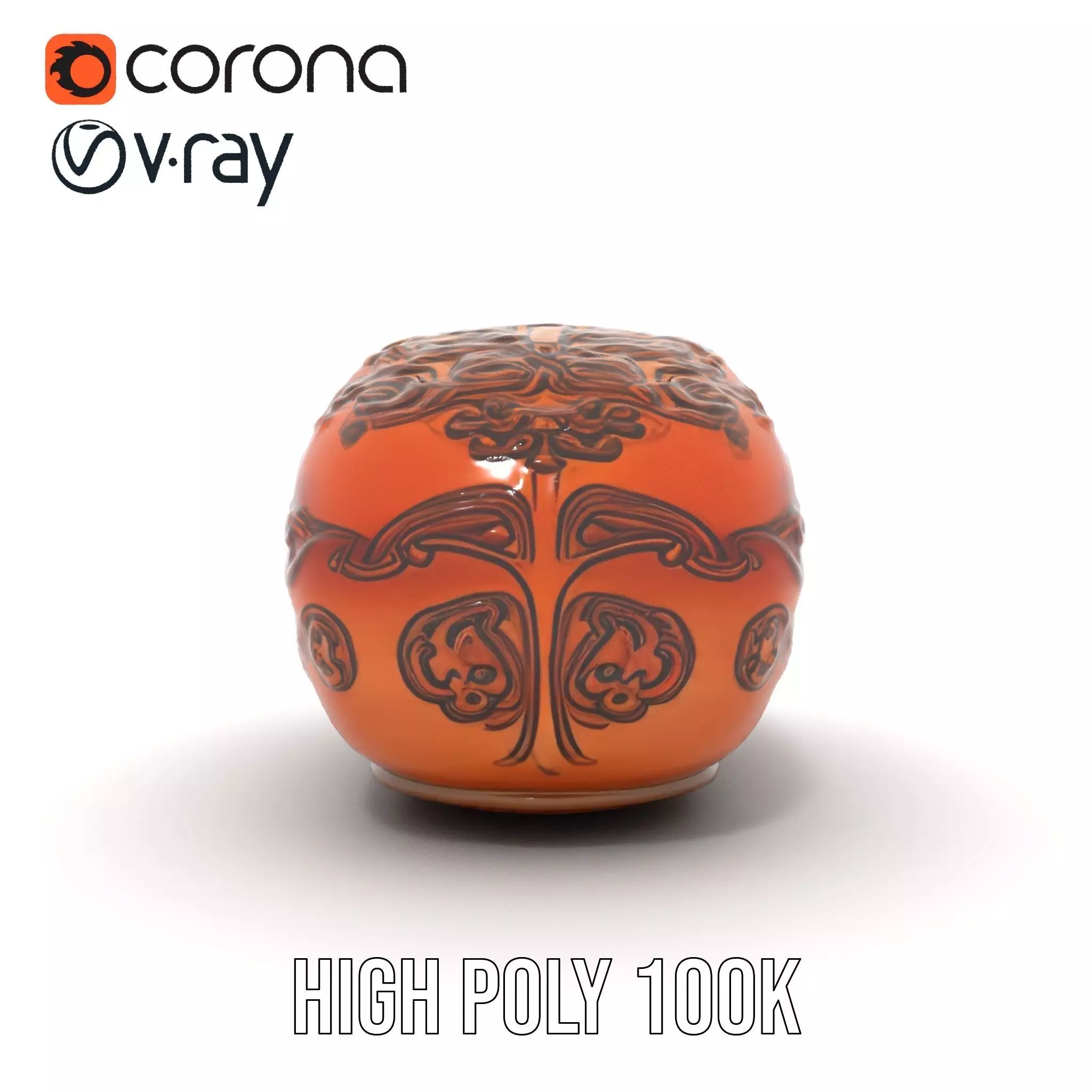 Carved Wooden Capsule model pack Low-poly 3D model_23