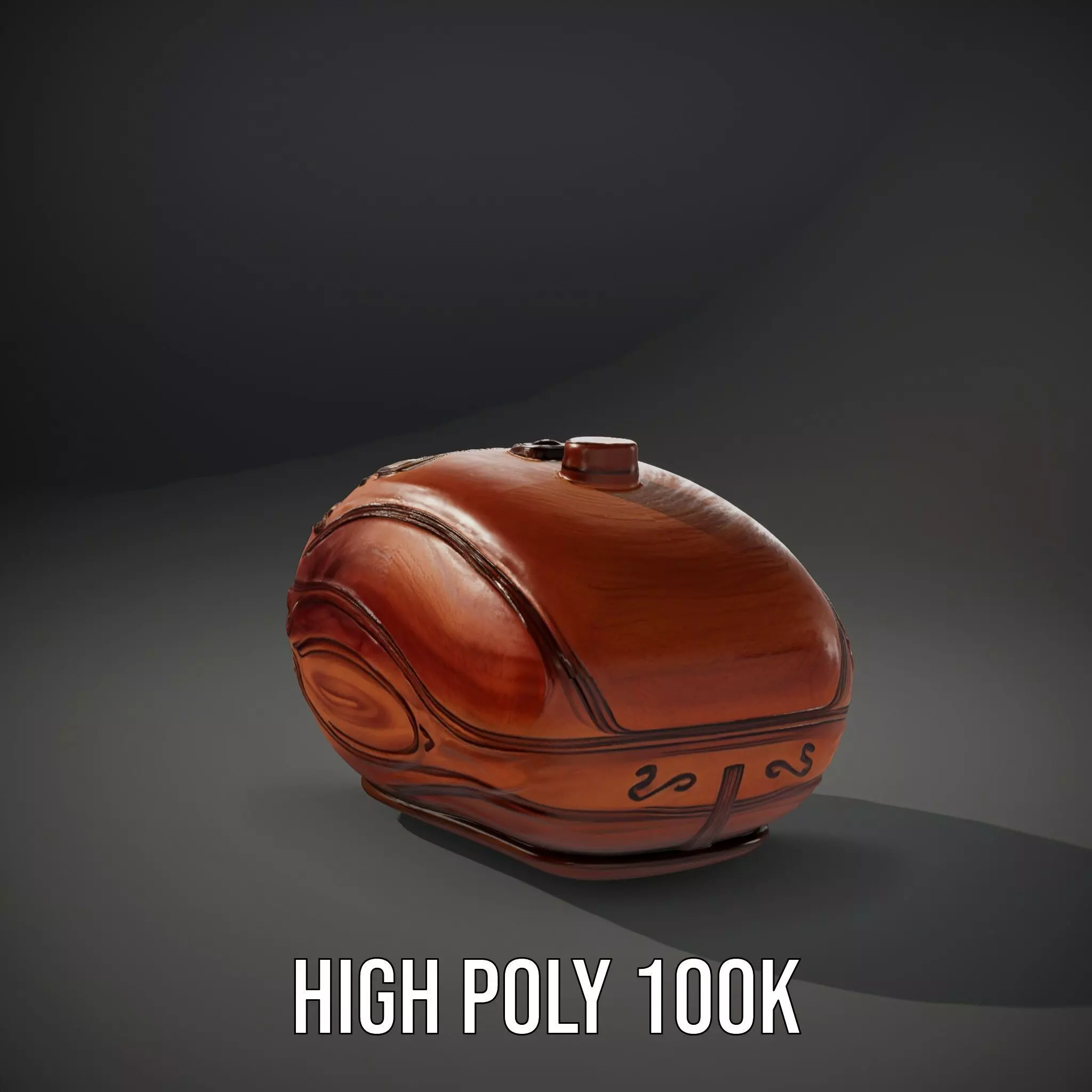 Carved Wooden Capsule model pack Low-poly 3D model_8
