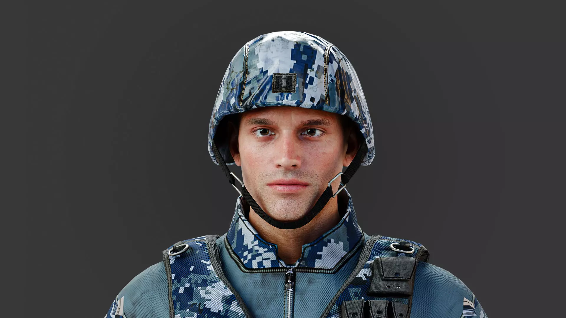 Harry UN Soldier Rigged Low-poly 3D model