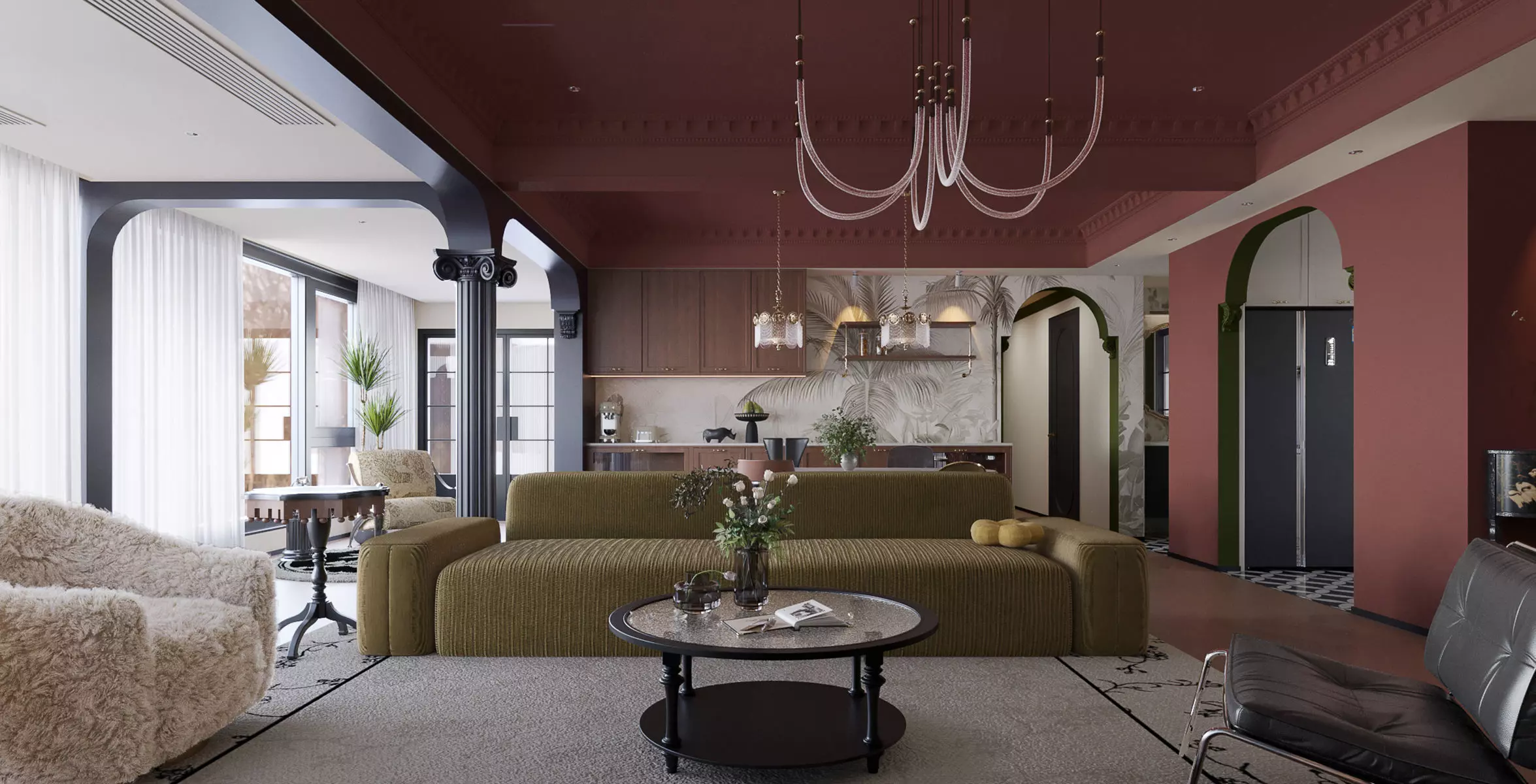 Eclectic living and dining room scenes 3D model