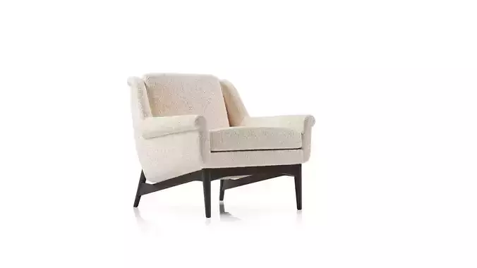 Lulu White Small Armchair 3D model
