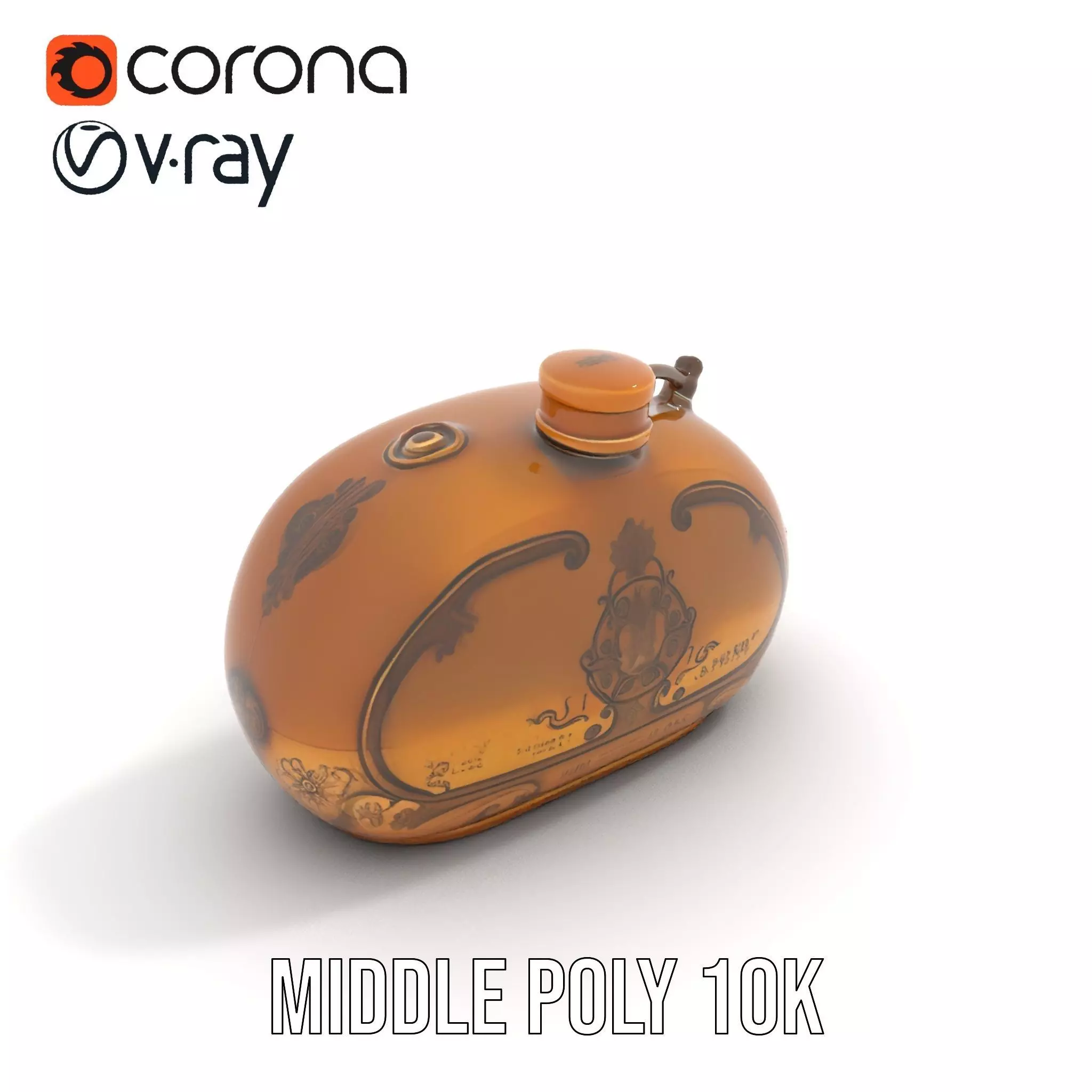 Antique Brass Canister model pack Low-poly 3D model_13