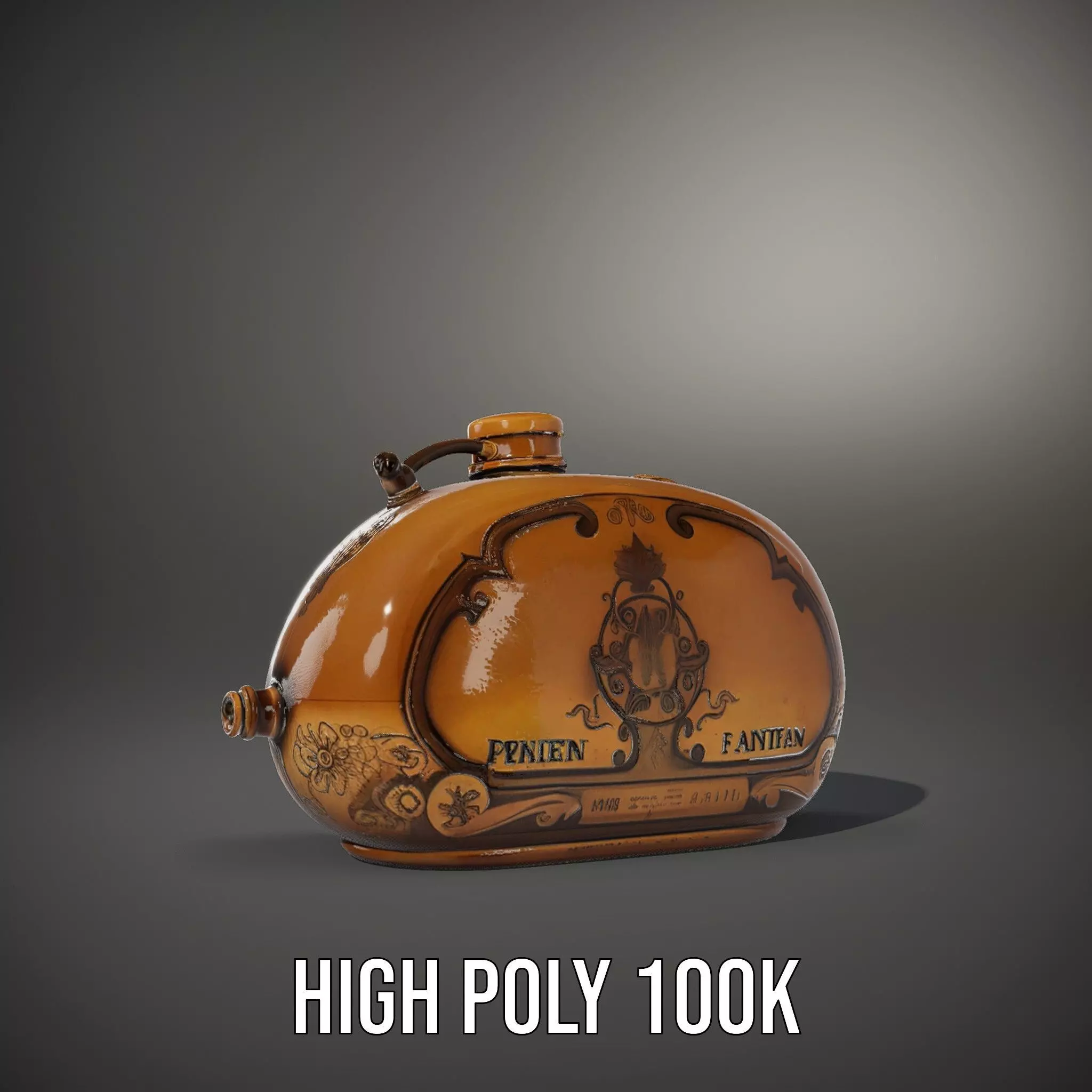 Antique Brass Canister model pack Low-poly 3D model_8