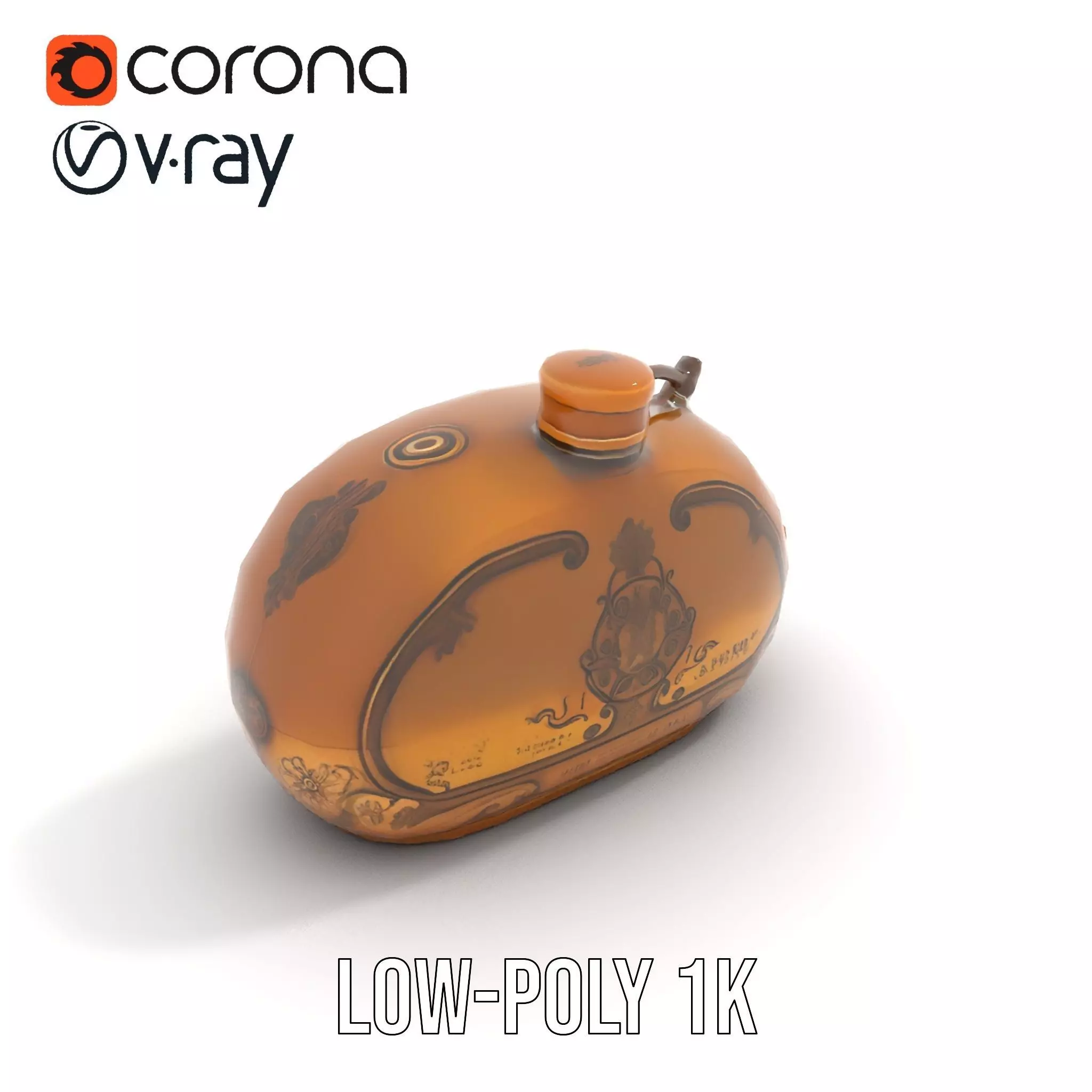 Antique Brass Canister model pack Low-poly 3D model_12