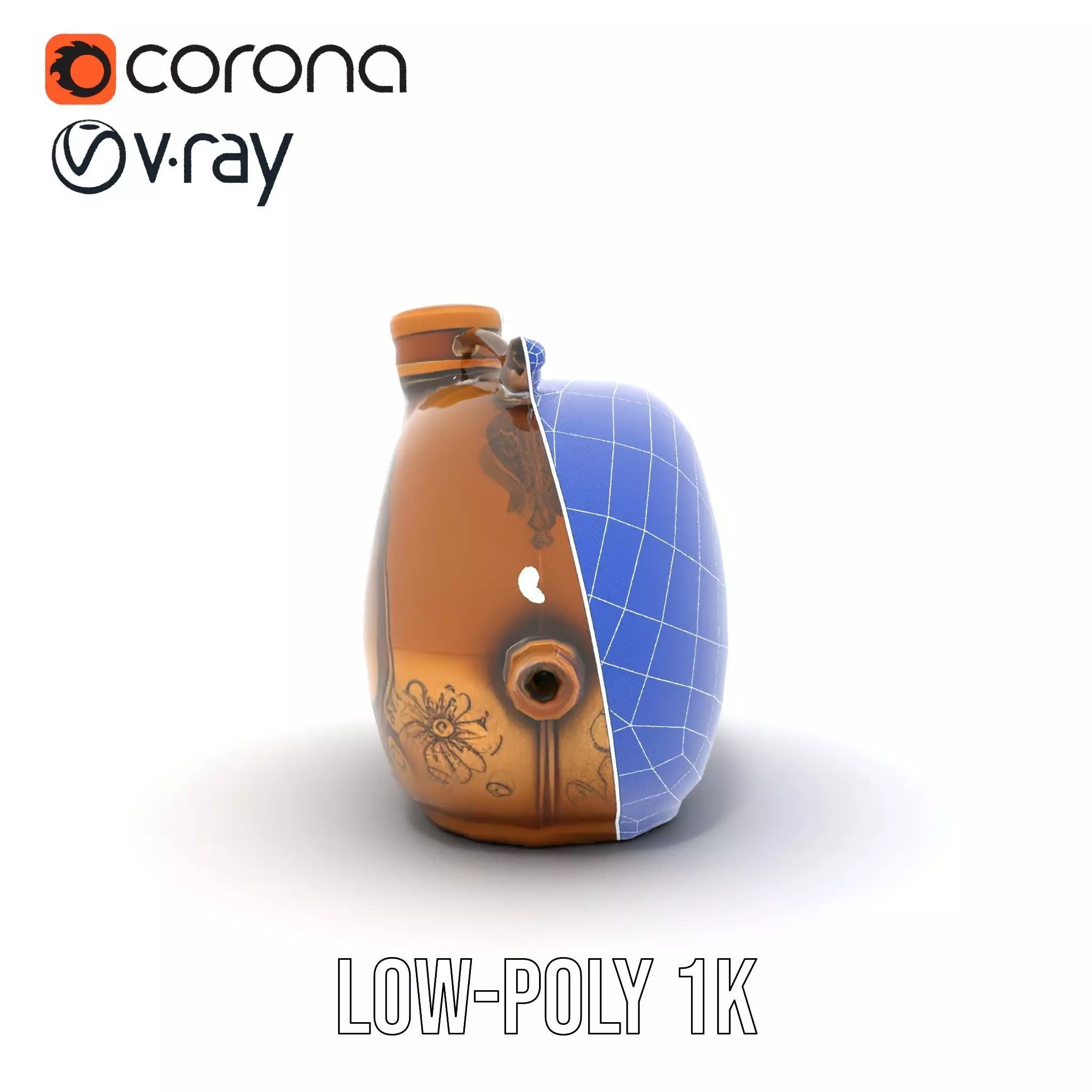 Antique Brass Canister model pack Low-poly 3D model_24