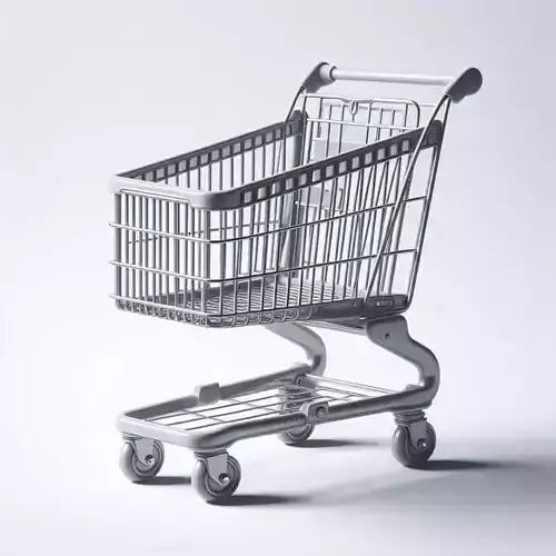 Modern Shopping Cart 3D Model Supermarket Trolley Design