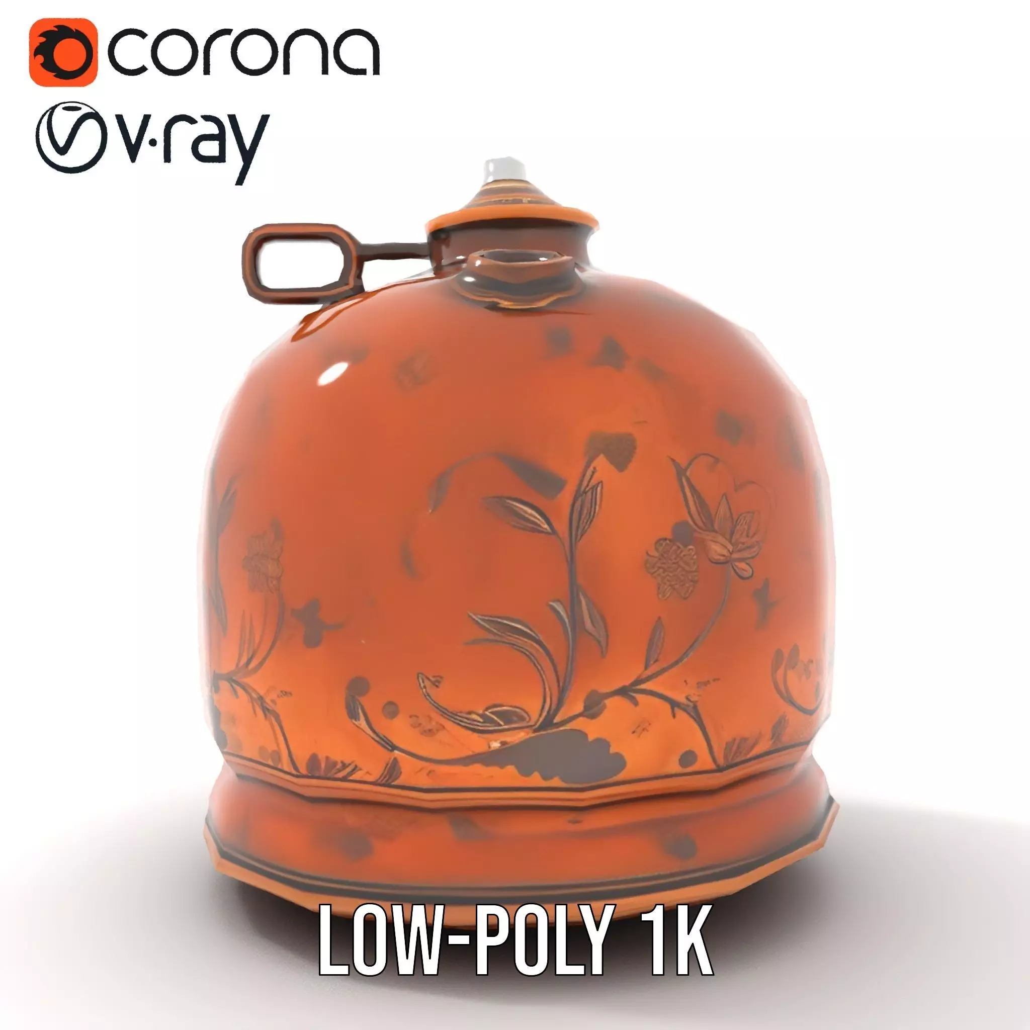 Antique Copper Jug model pack Low-poly 3D model_9
