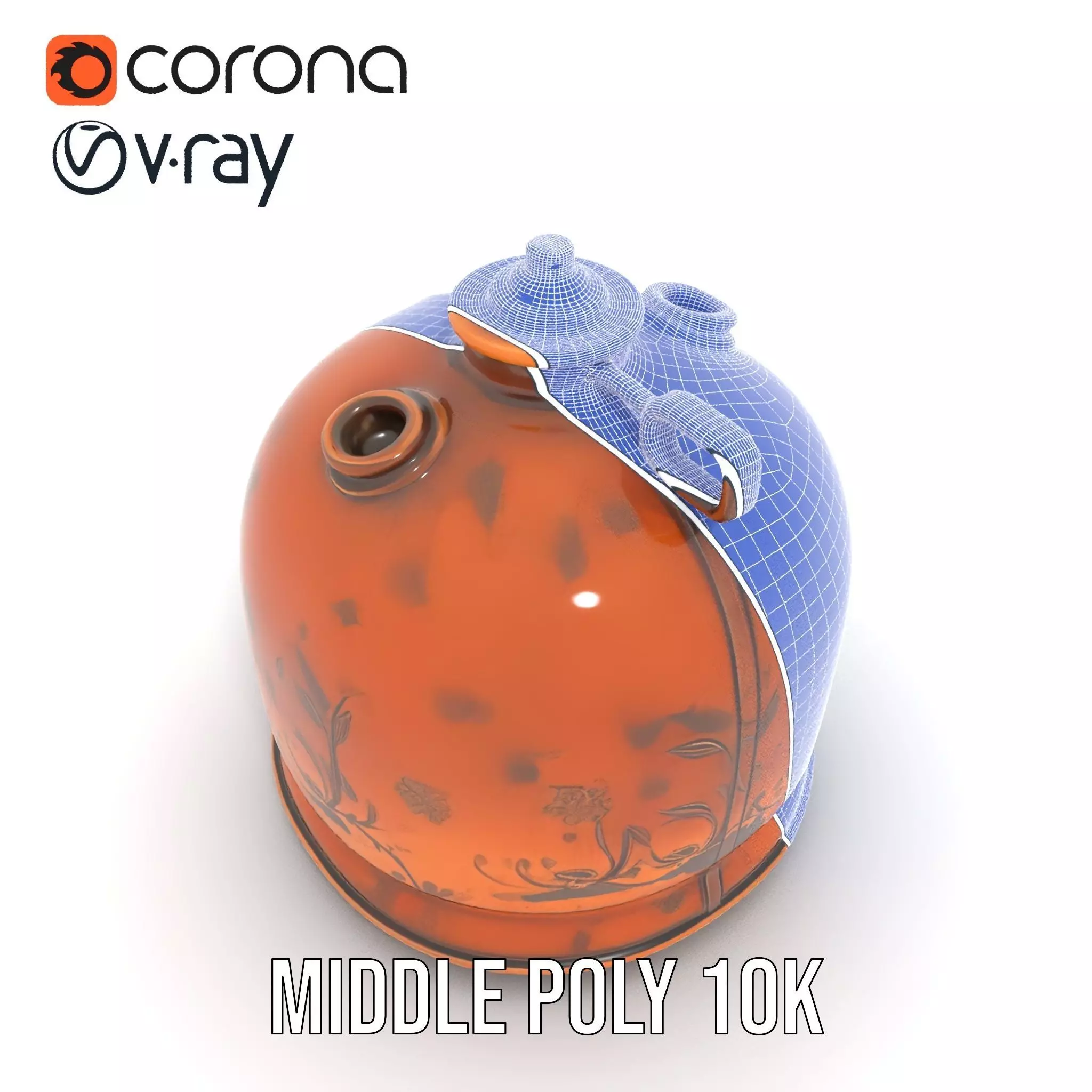 Antique Copper Jug model pack Low-poly 3D model_29