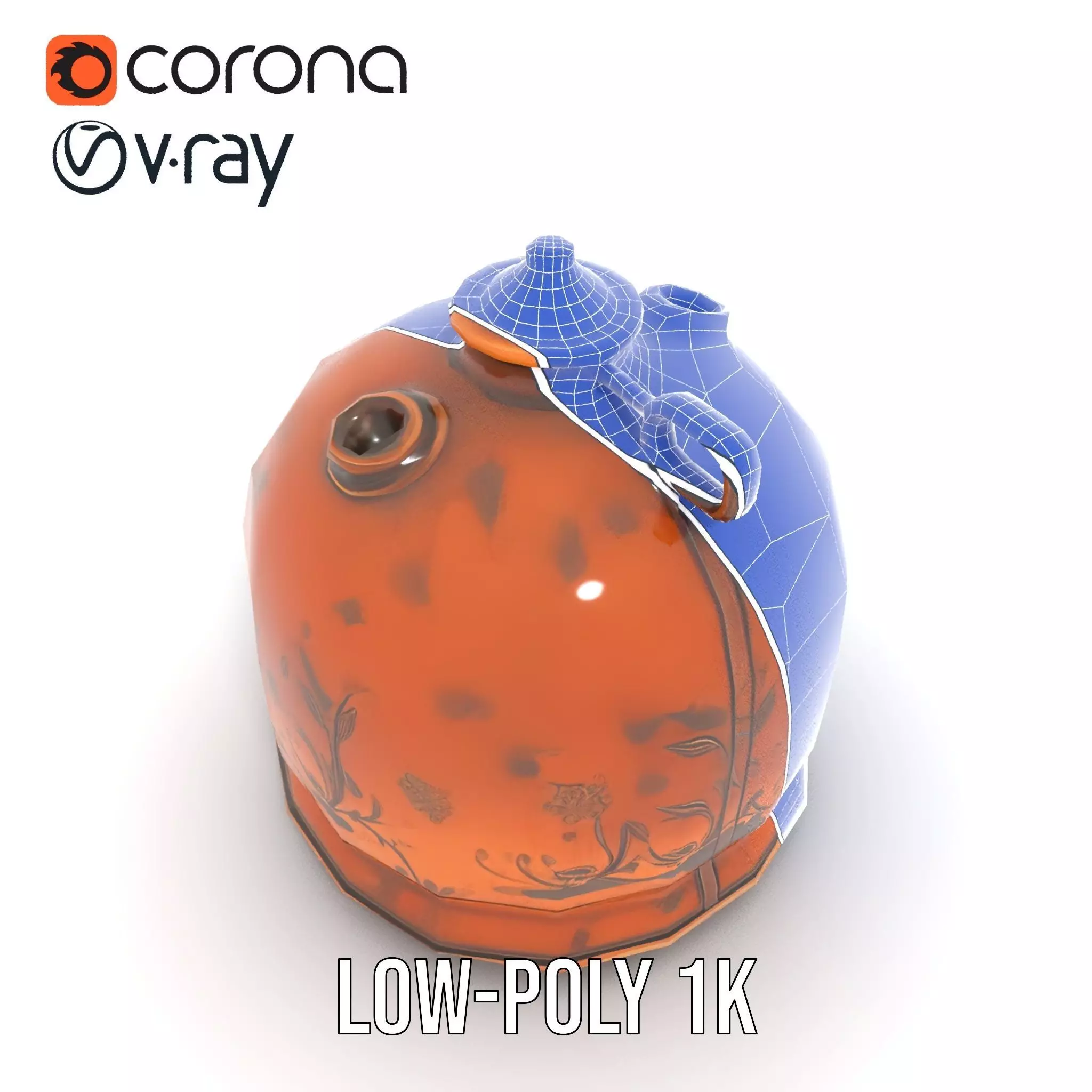 Antique Copper Jug model pack Low-poly 3D model_30