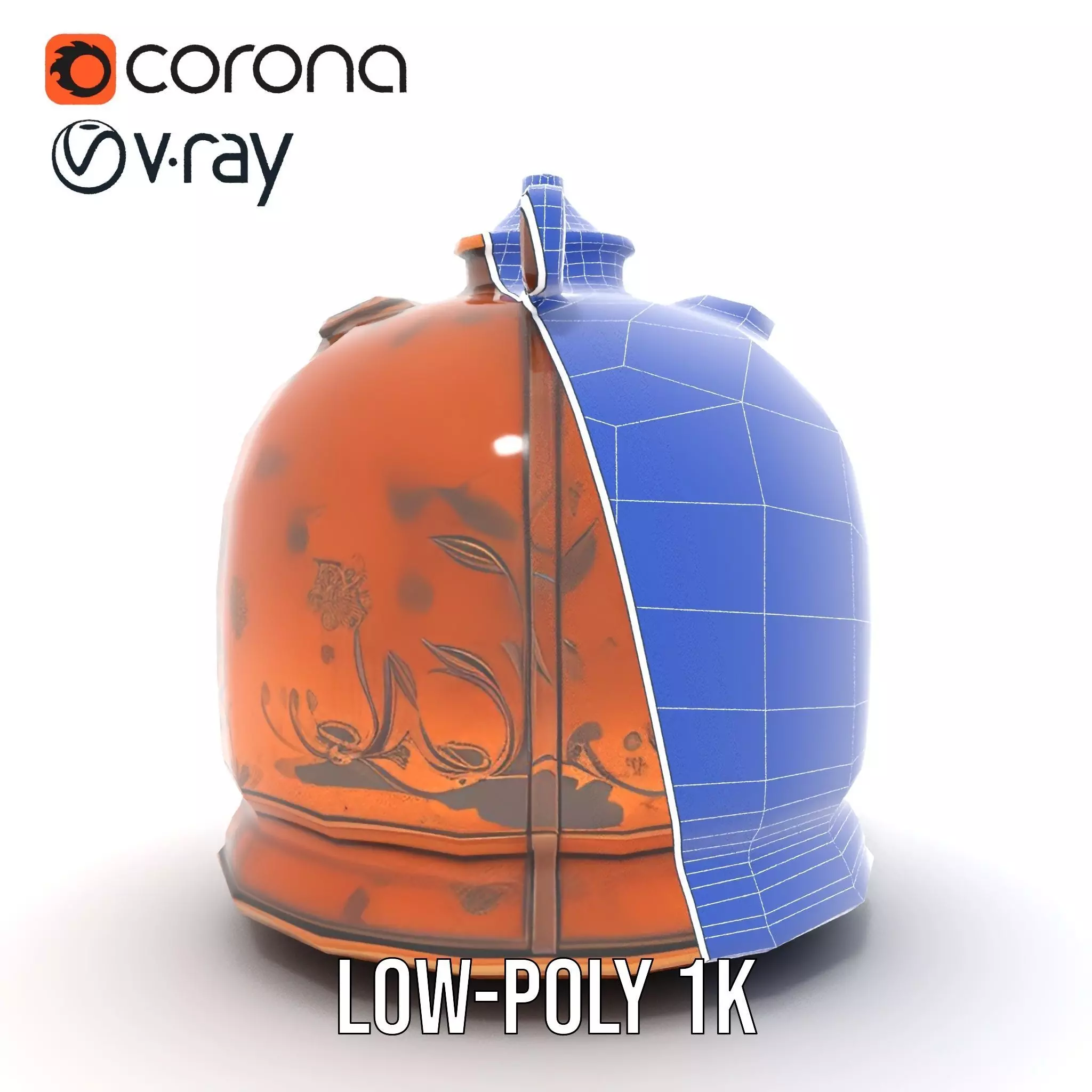 Antique Copper Jug model pack Low-poly 3D model_27