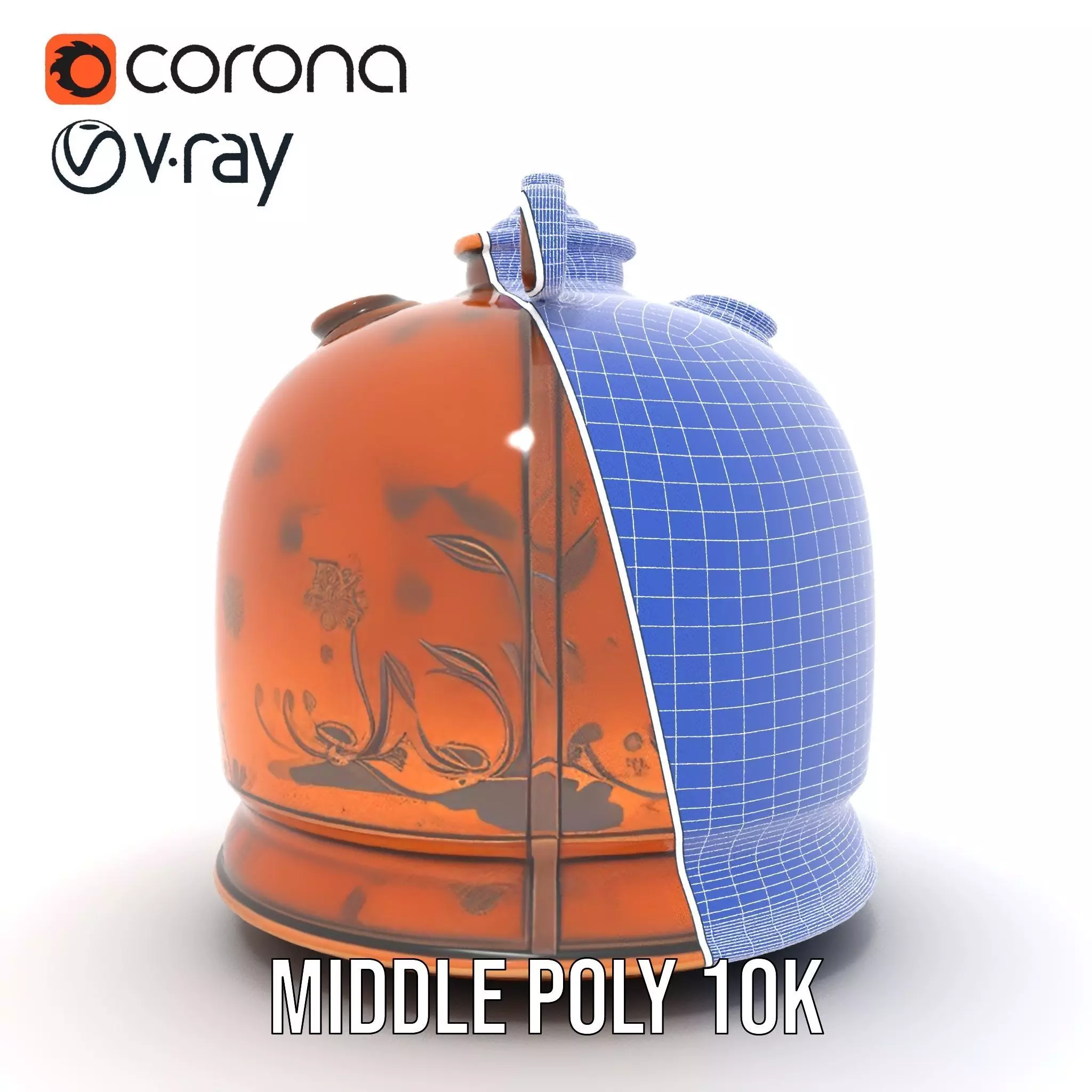 Antique Copper Jug model pack Low-poly 3D model_23