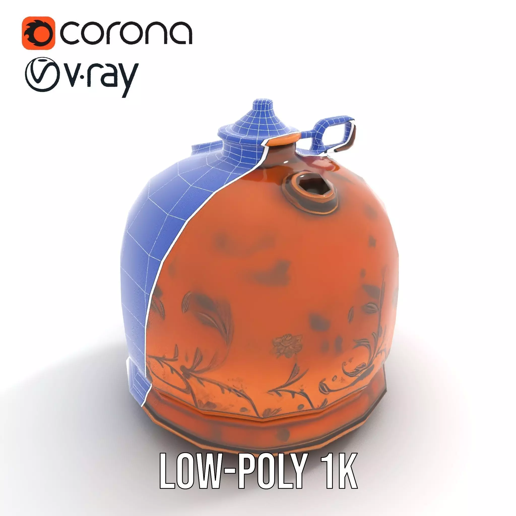 Antique Copper Jug model pack Low-poly 3D model_20